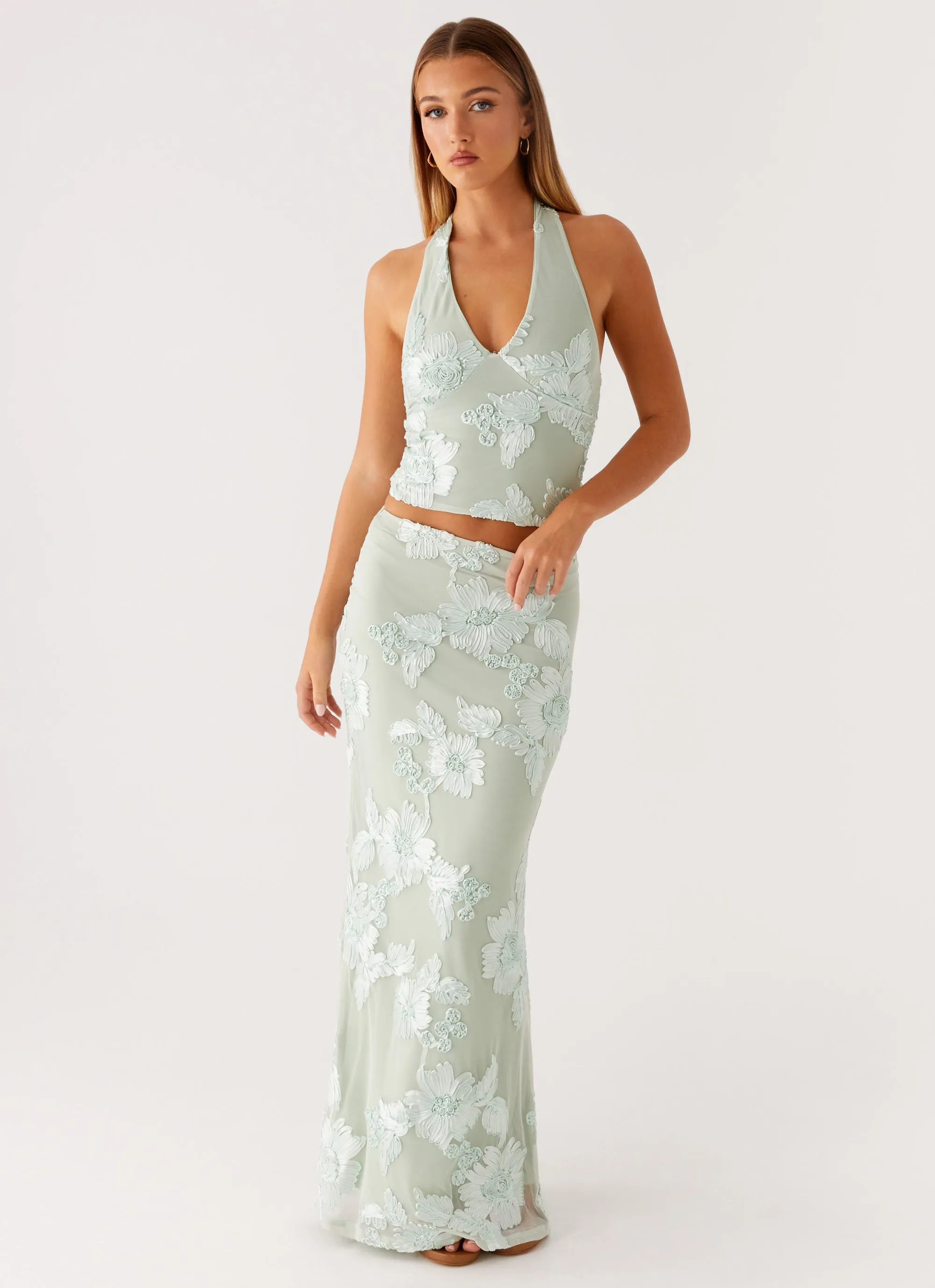 Core Basic Radiate Maxi Skirt - Sage