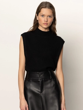 Recycled Polyester City Sweater Shell Black Stretch Ribbing City Sweater Shell Black