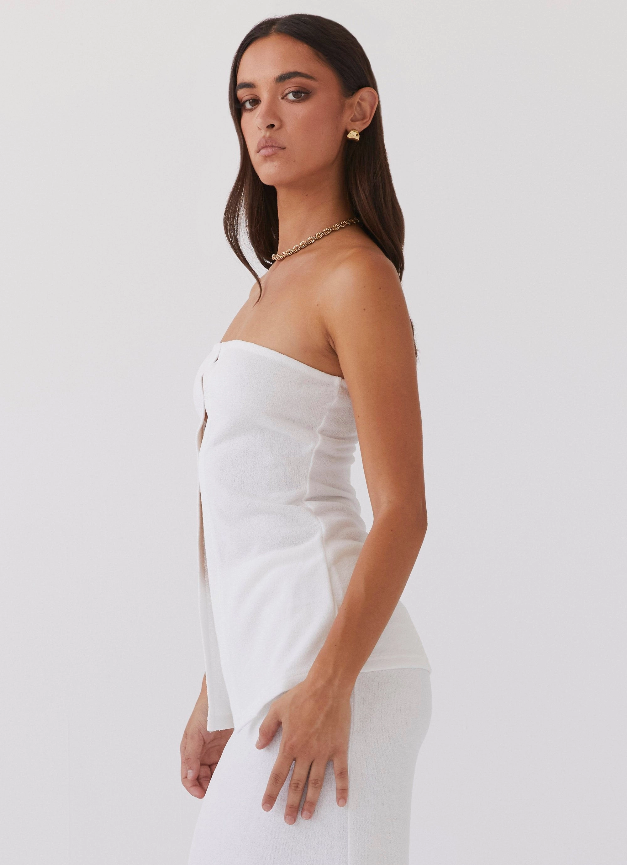 Delicate Lady Knit Top - White Anti Odor Finish