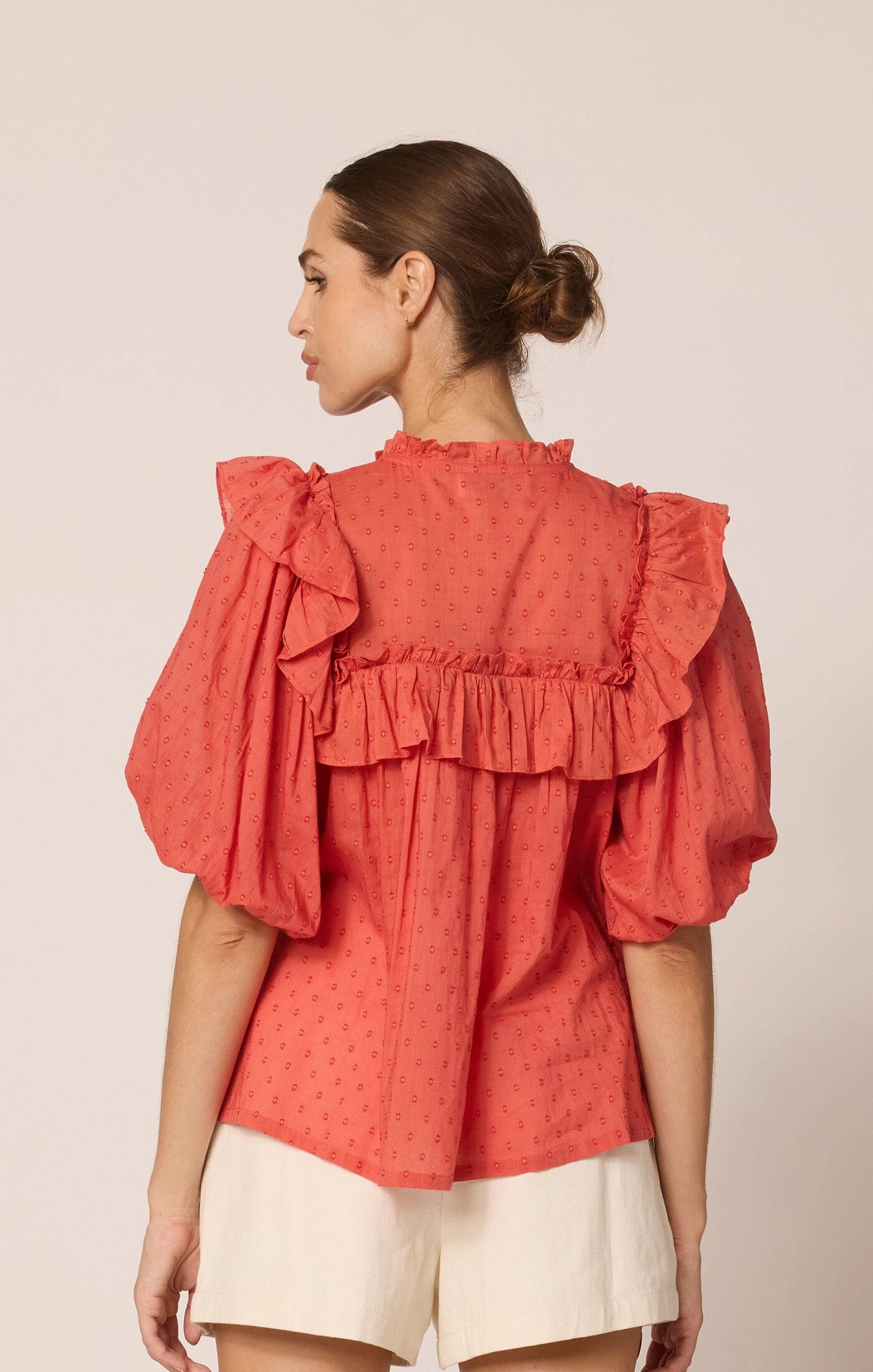 Sloane Blouse| Dawn Pink Breathable mesh lining AntiPilling Surface