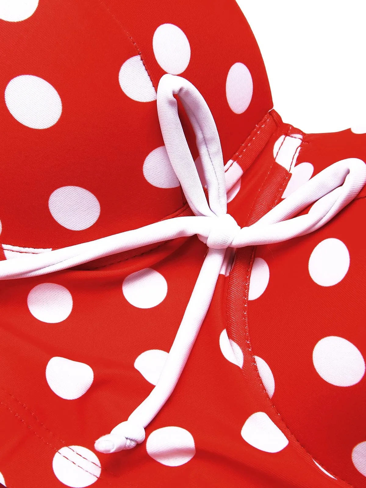 Red 1950s Strap Polka Dot Bikini Set