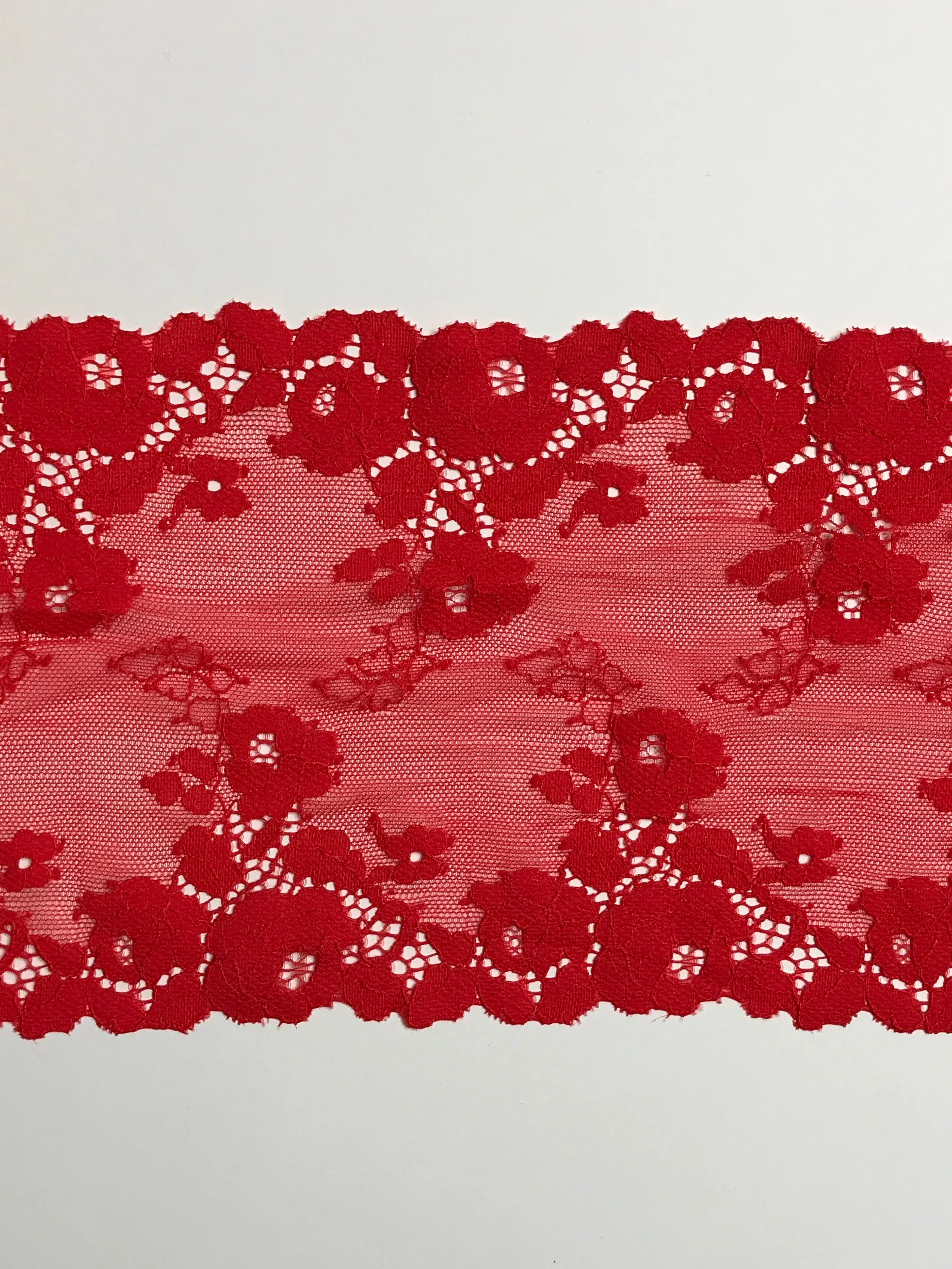 Red 6.5" Wide Stretch Lace