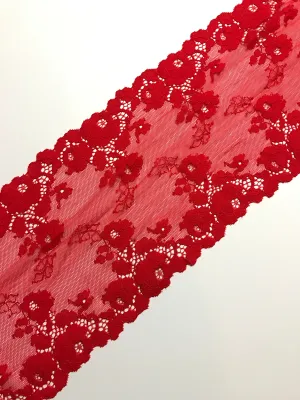 Red 6.5" Wide Stretch Lace