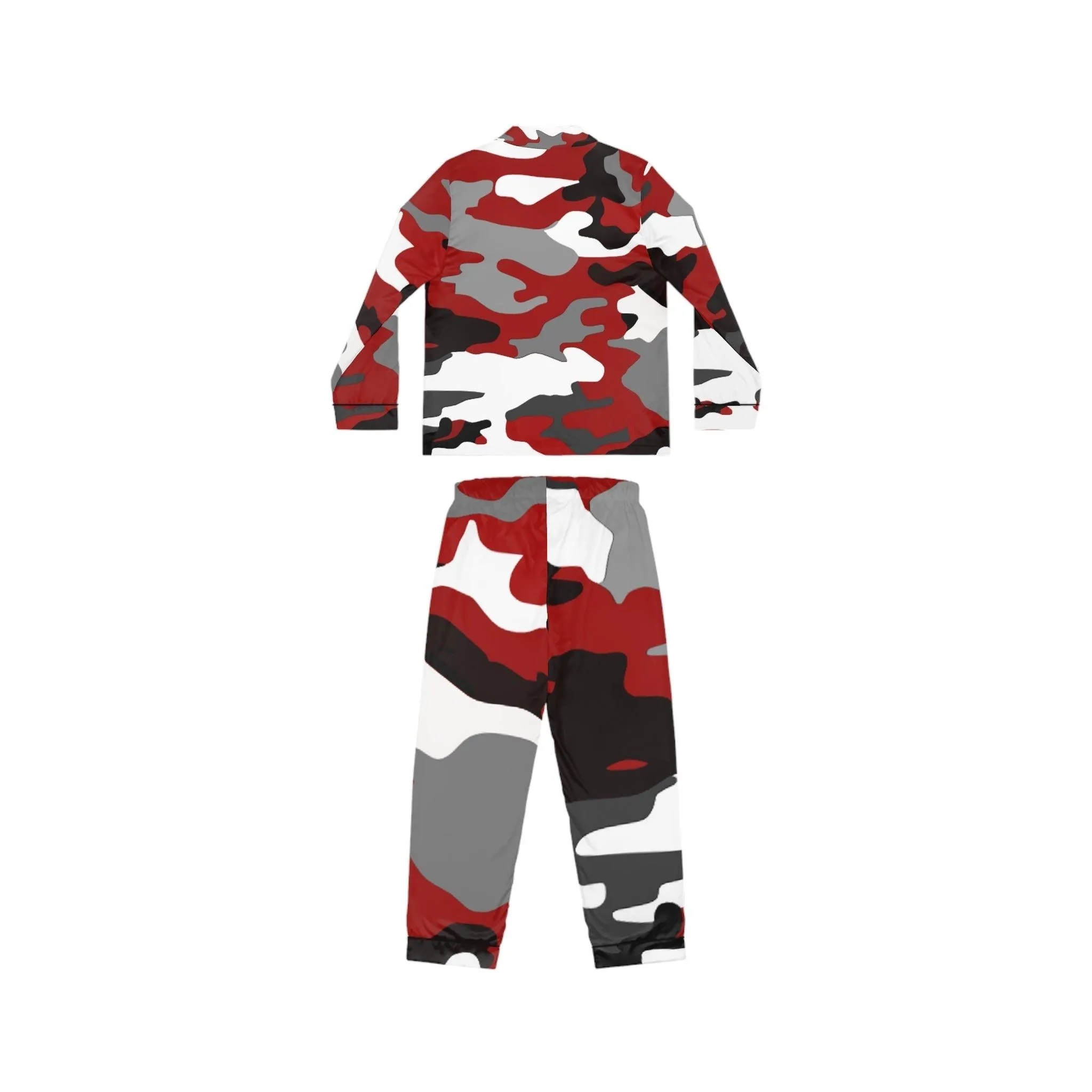 RED BLACK GREY White Camouflage Women's Satin Pajamas