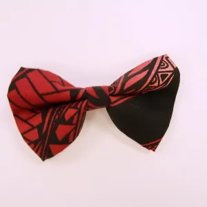 Red Tapa Print Dog's Bow Tie