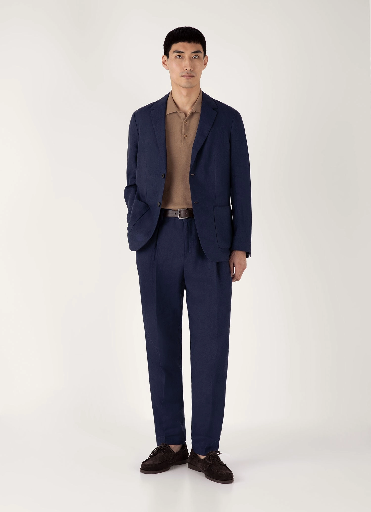 Light Stretch Men's Knit Polo Shirt in Dune