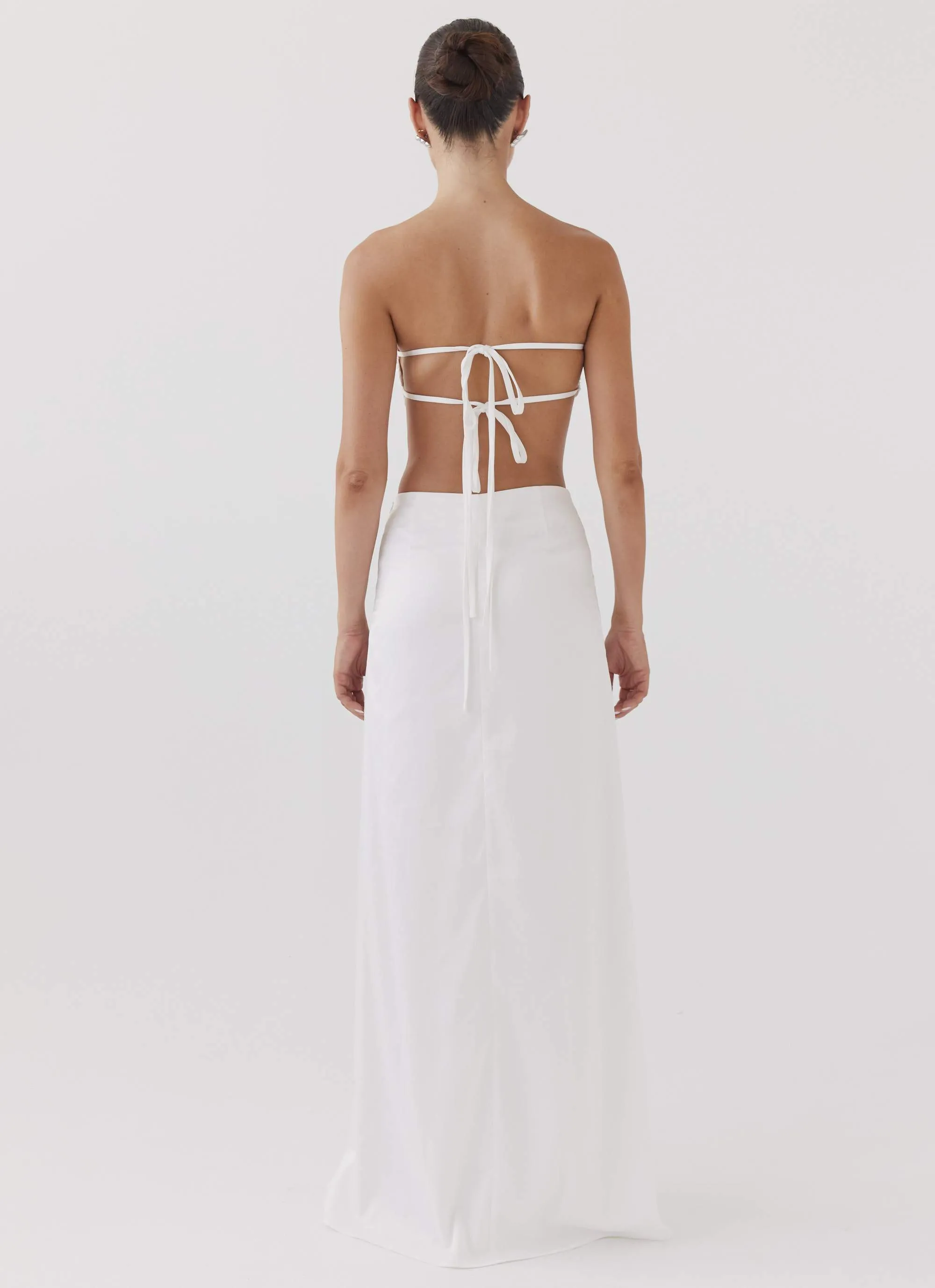 Core Style Crescent Light Twist Maxi Skirt - Ivory