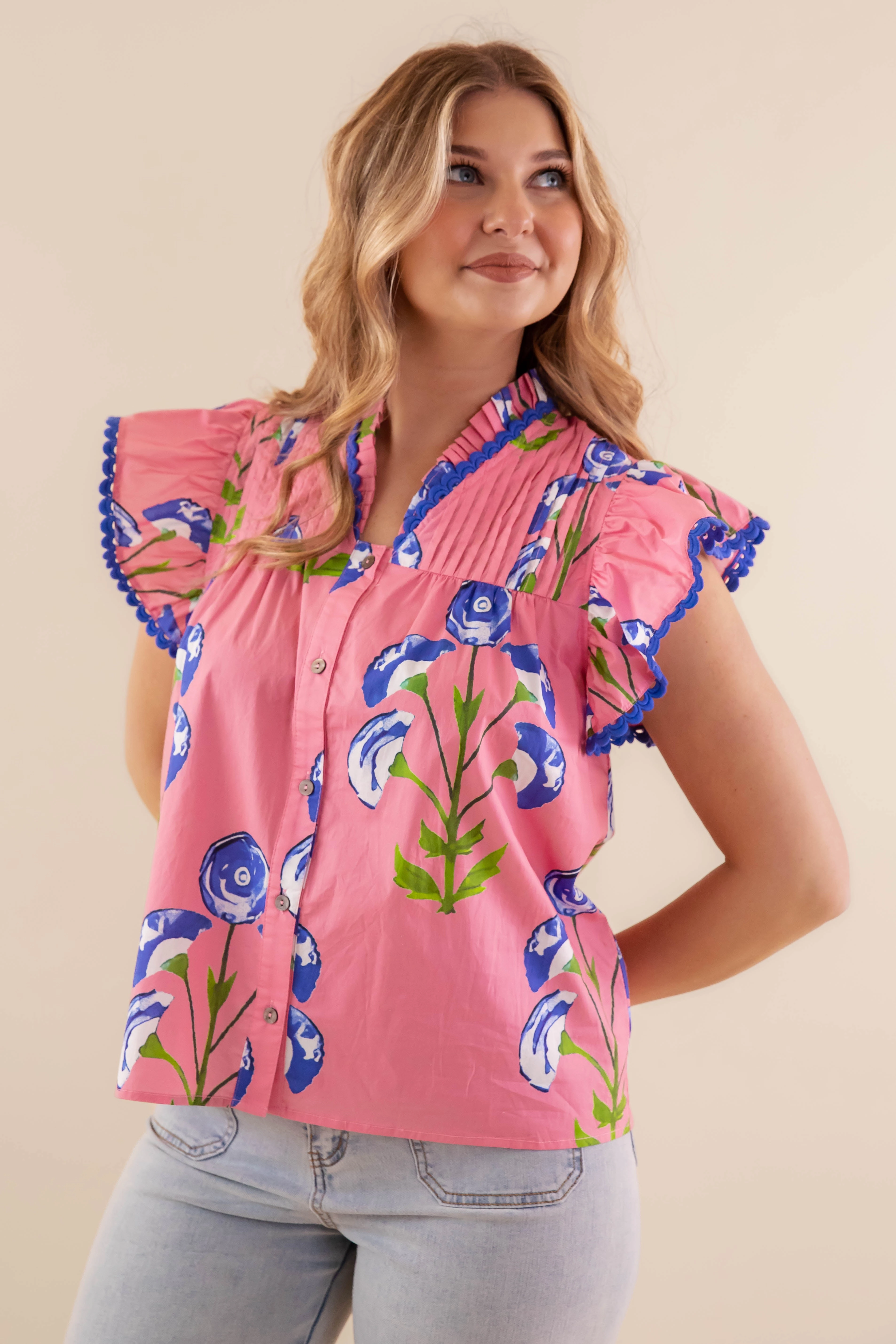 It's Been Done Blouse-Pink stain resistant coating