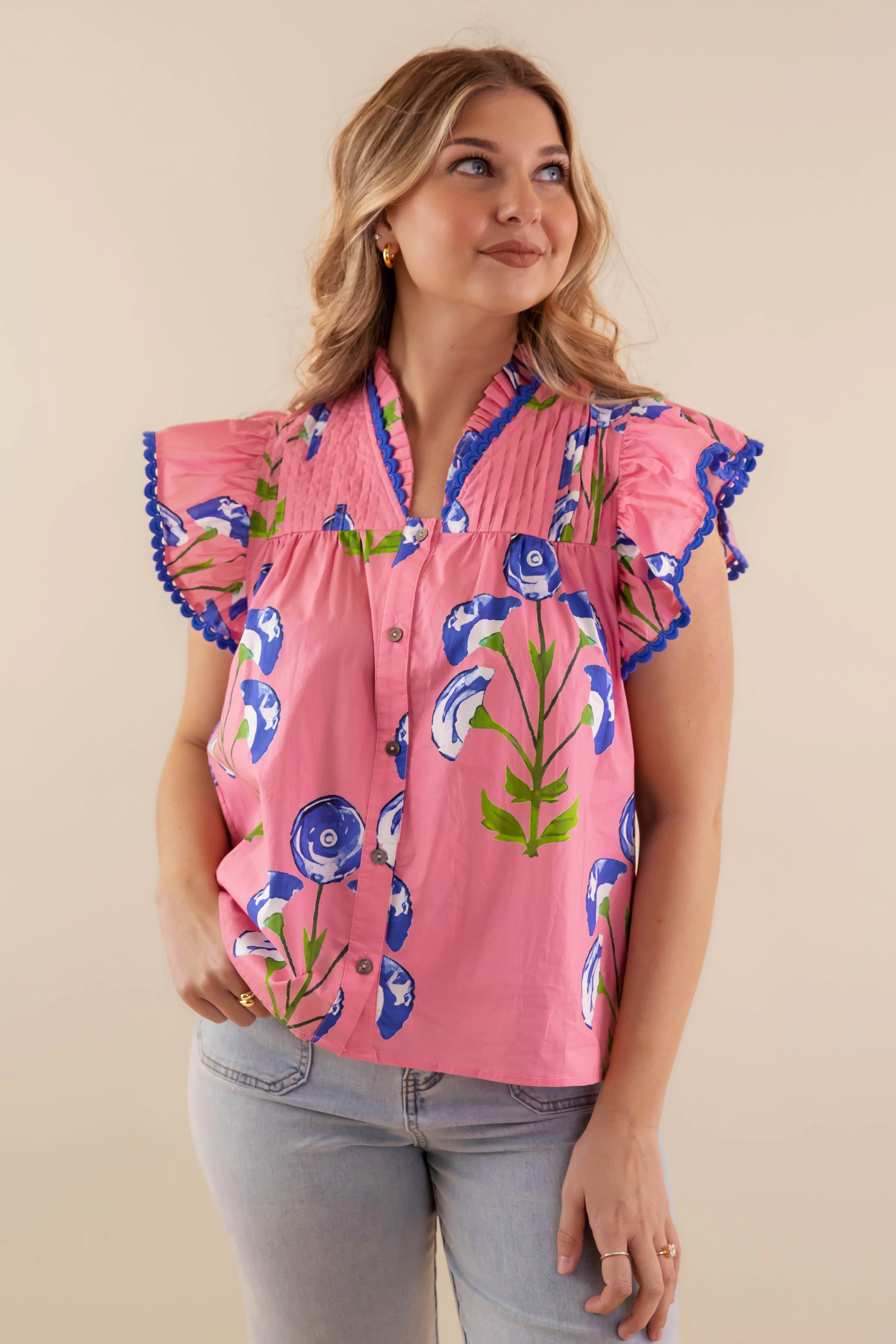 It's Been Done Blouse-Pink StretchableKnit VentilatedArmholes