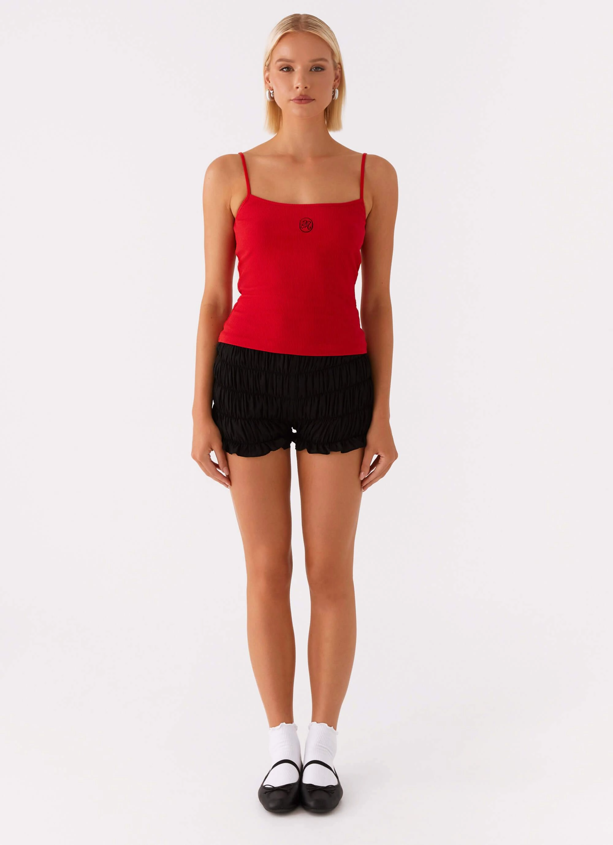 Signature Monogram Cami - Red StretchComfort