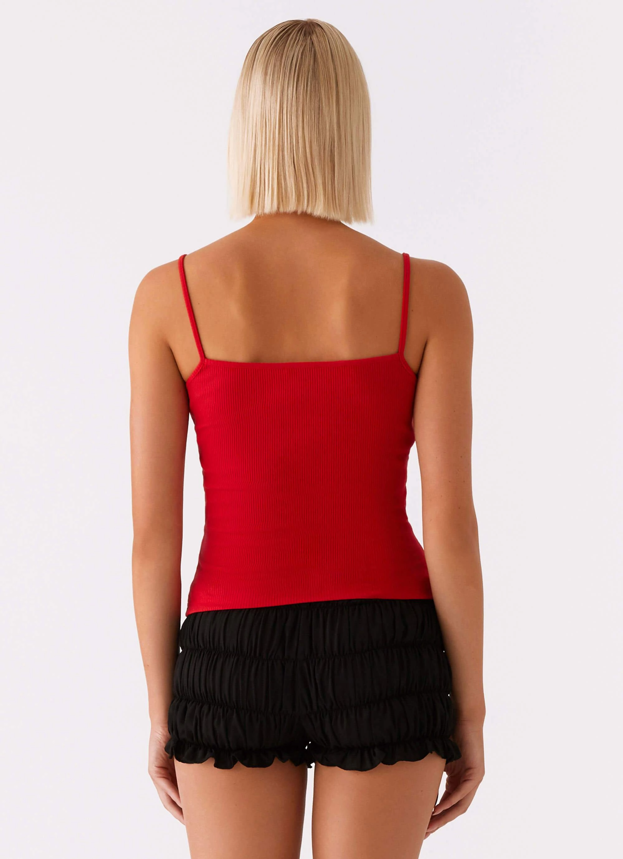 BreathableBackVents Ultra Soft Handfeel Signature Monogram Cami - Red