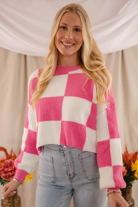 VentilatedBackPanel MinimalistCut Checking Off the Boxes Sweater-Pink