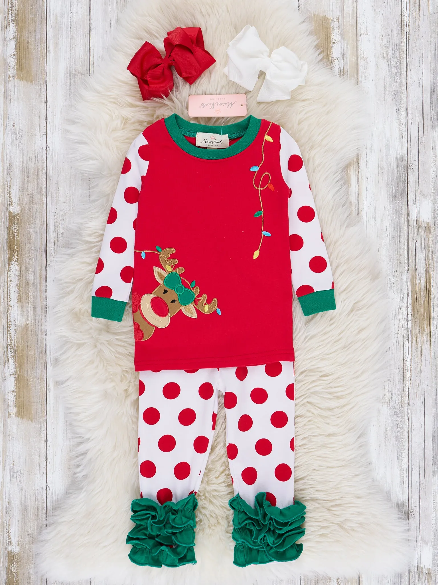 Reindeer Cheer Raglan Pajamas - Boys & Girls