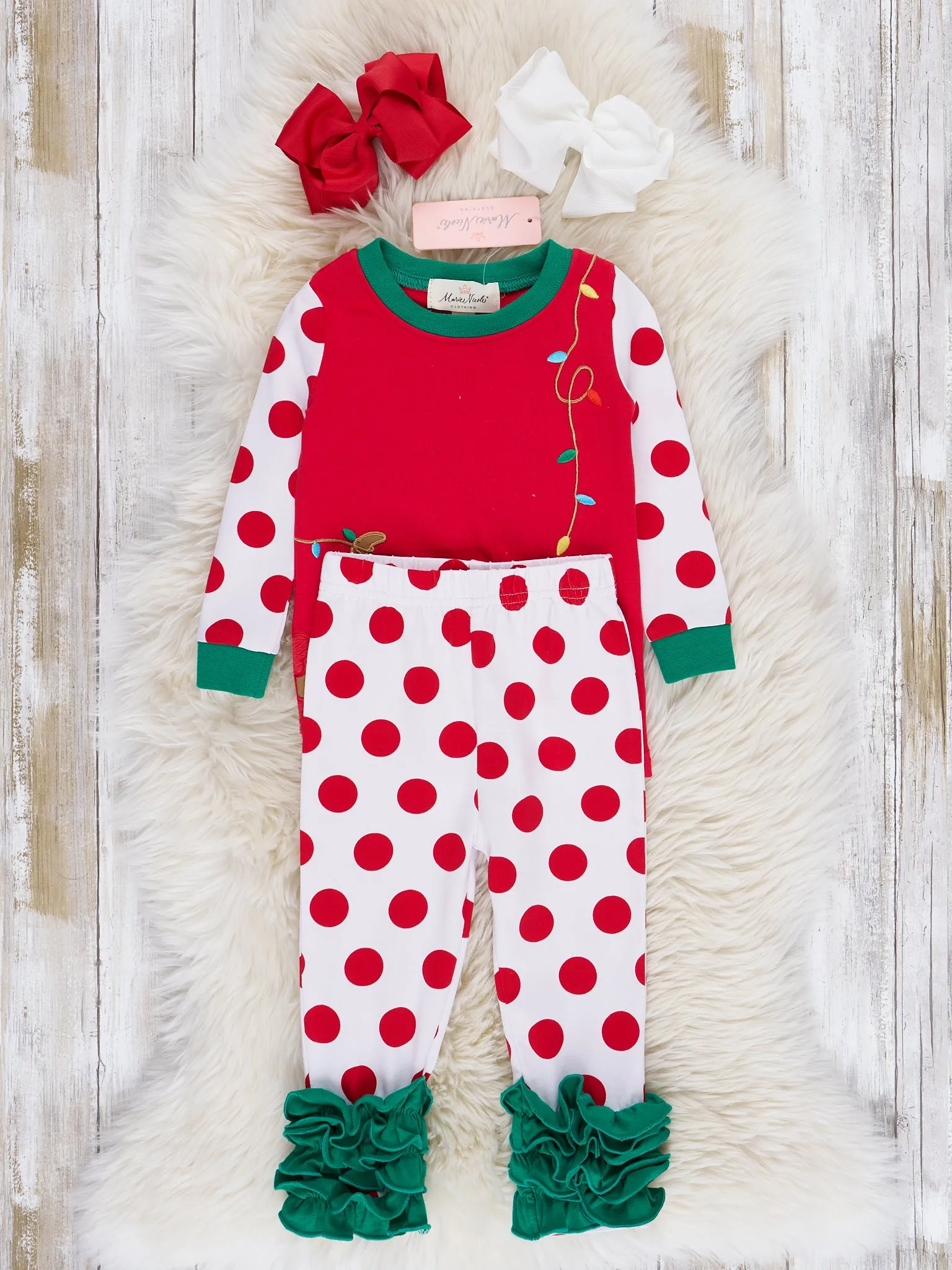 Reindeer Cheer Raglan Pajamas - Boys & Girls