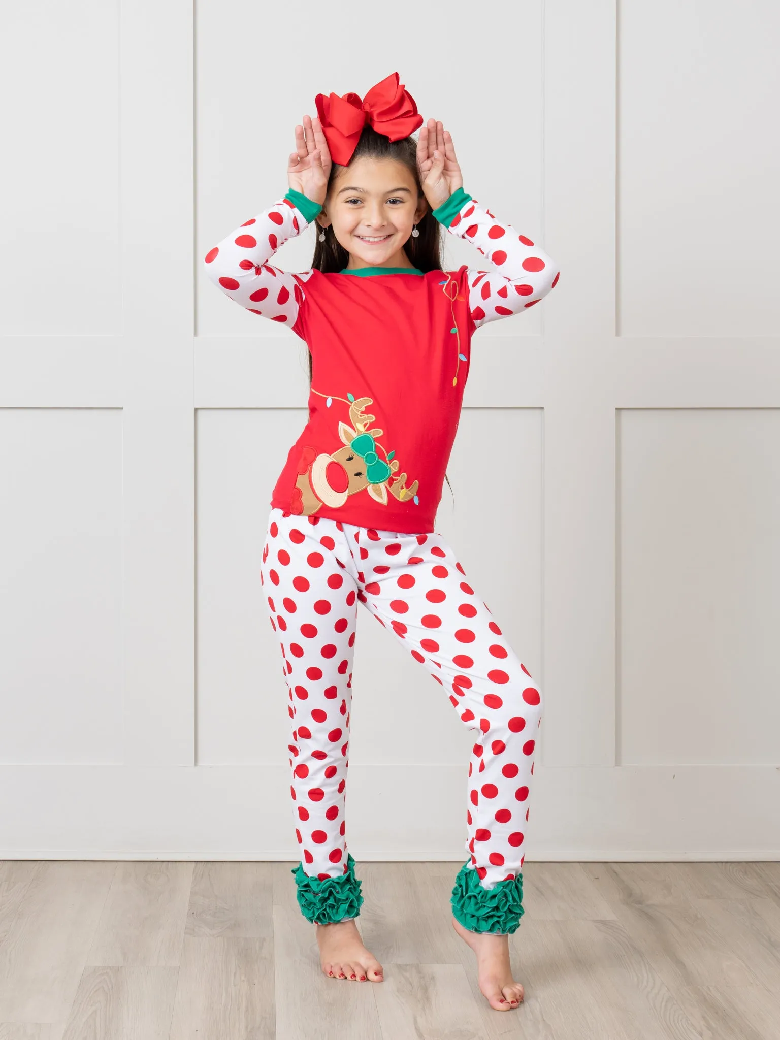 Reindeer Cheer Raglan Pajamas - Boys & Girls