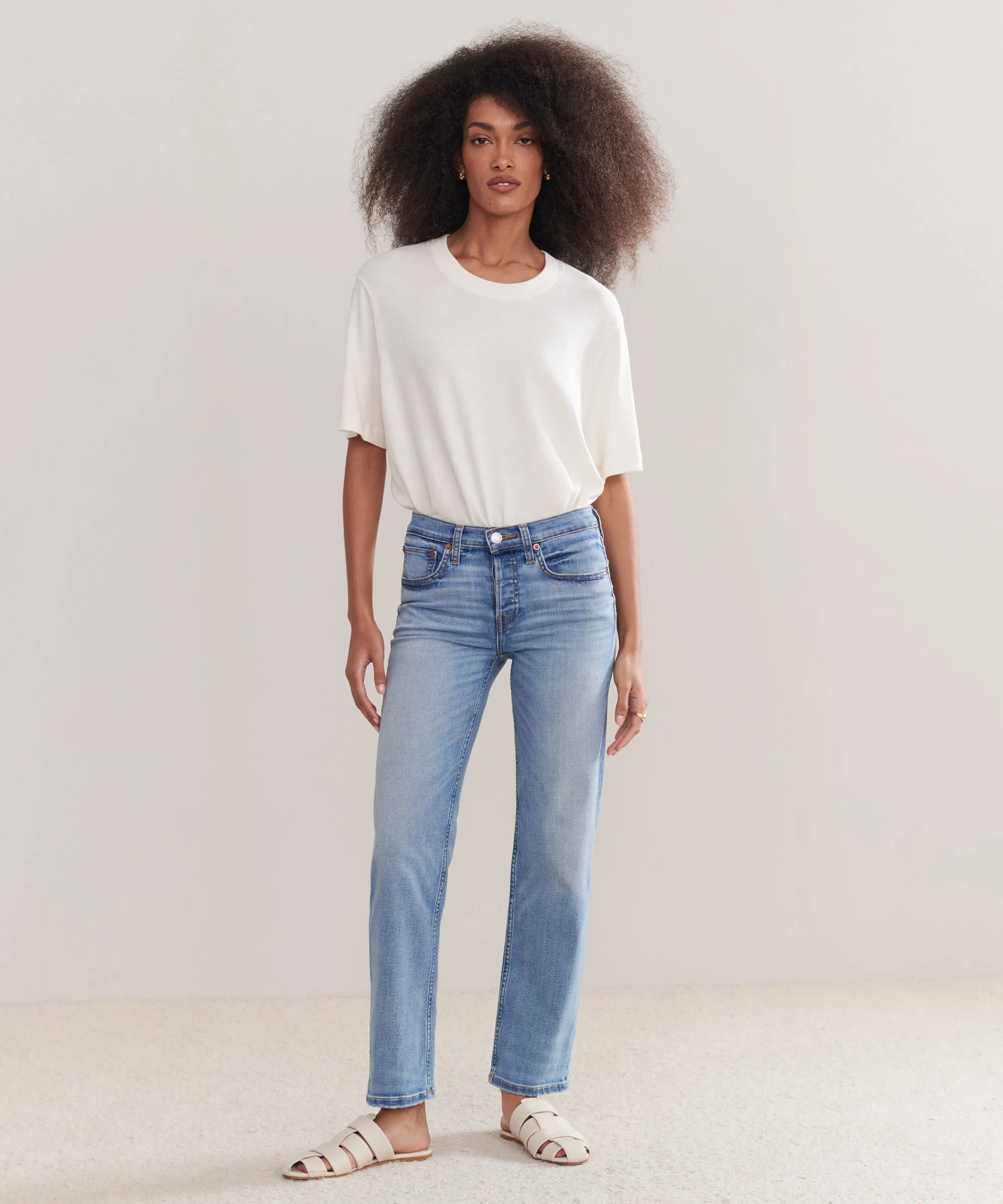 Mid Rise Stovepipe Core Utility High Waist Stretch