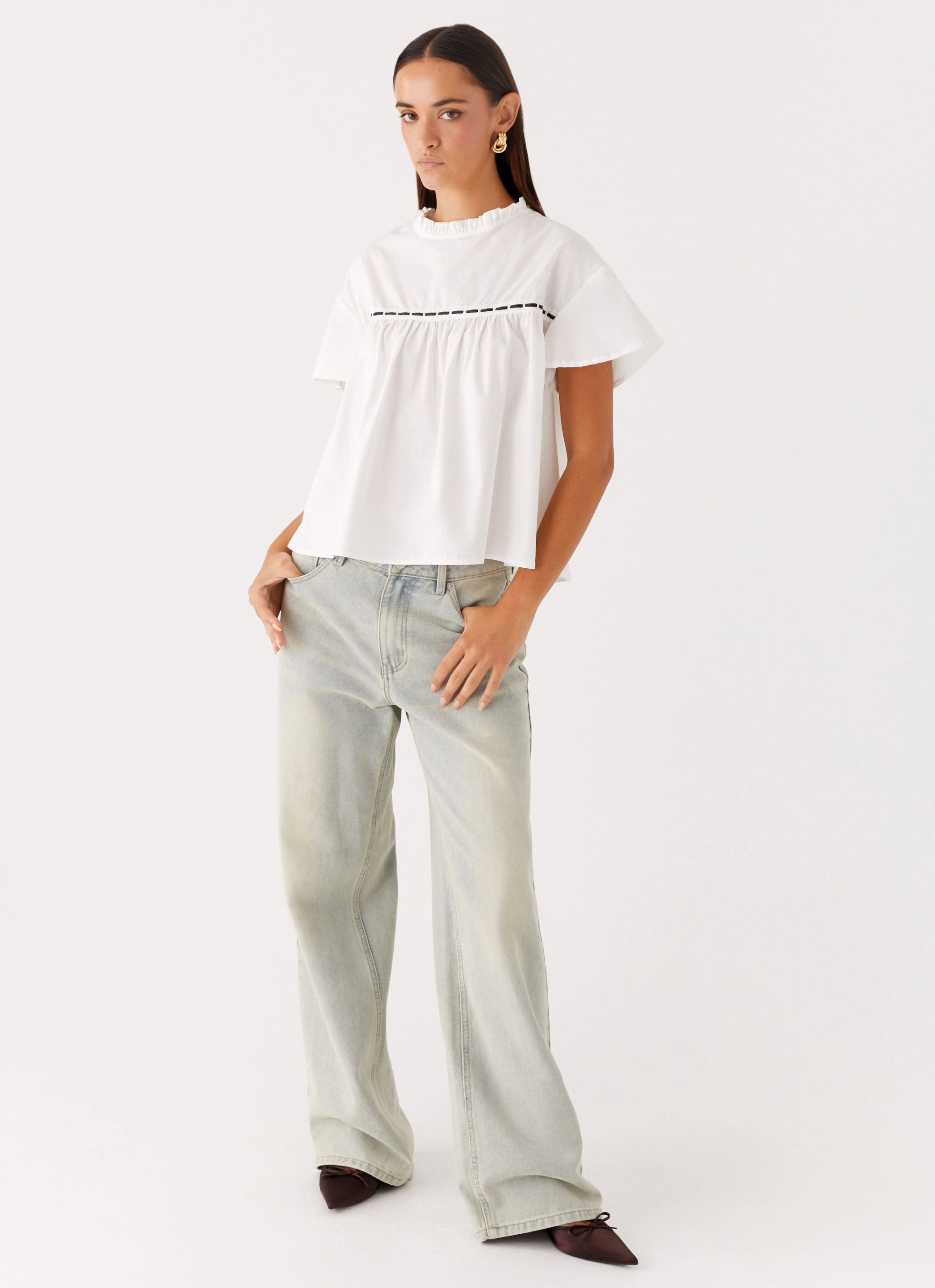 QuickDry Technology CompressionTechnology Lila Babydoll Top - White