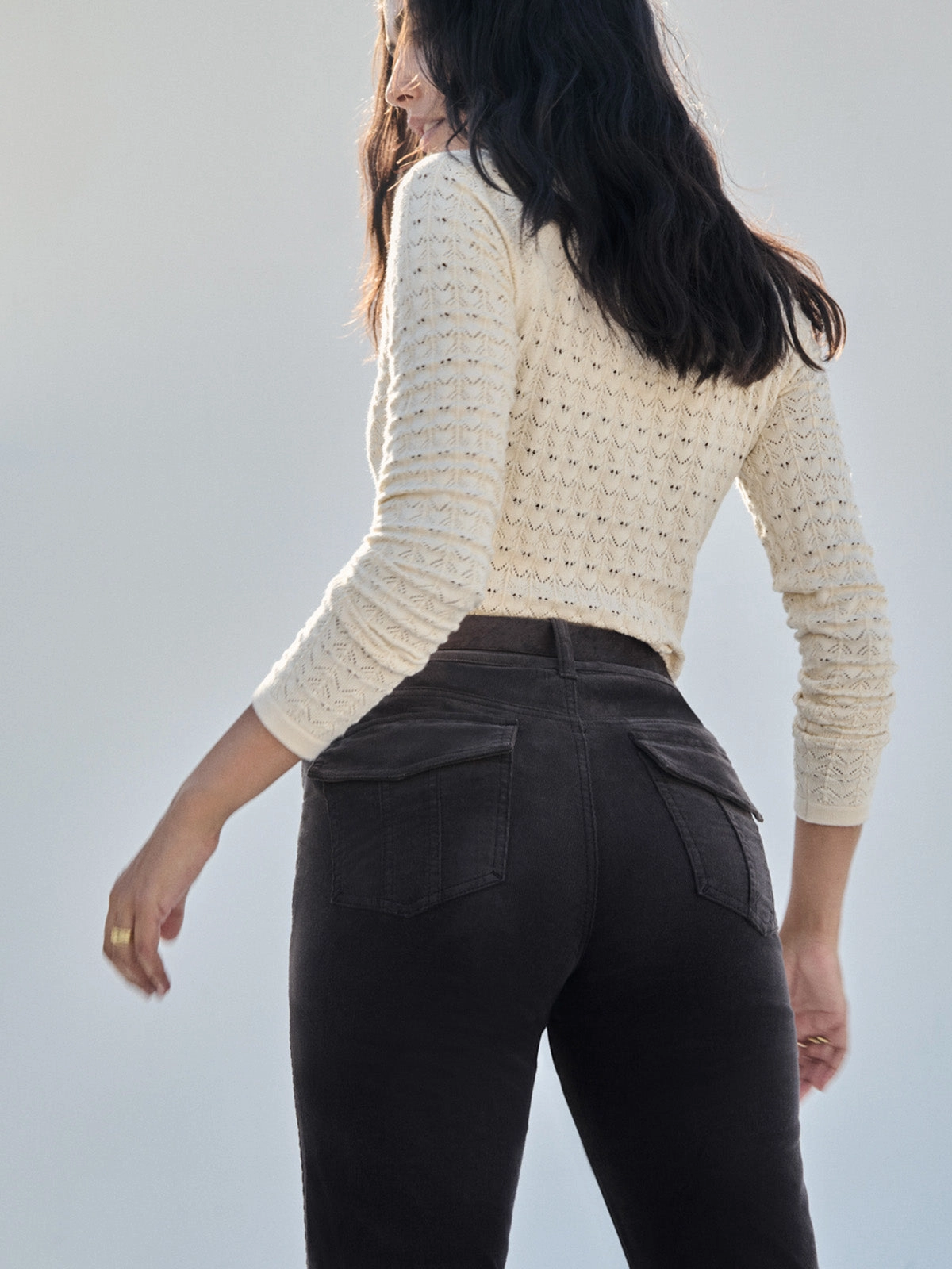 Quick Access Zippers Breathable Performance Wear Corduroy Hayden Bootcut Pant Semi Sweet