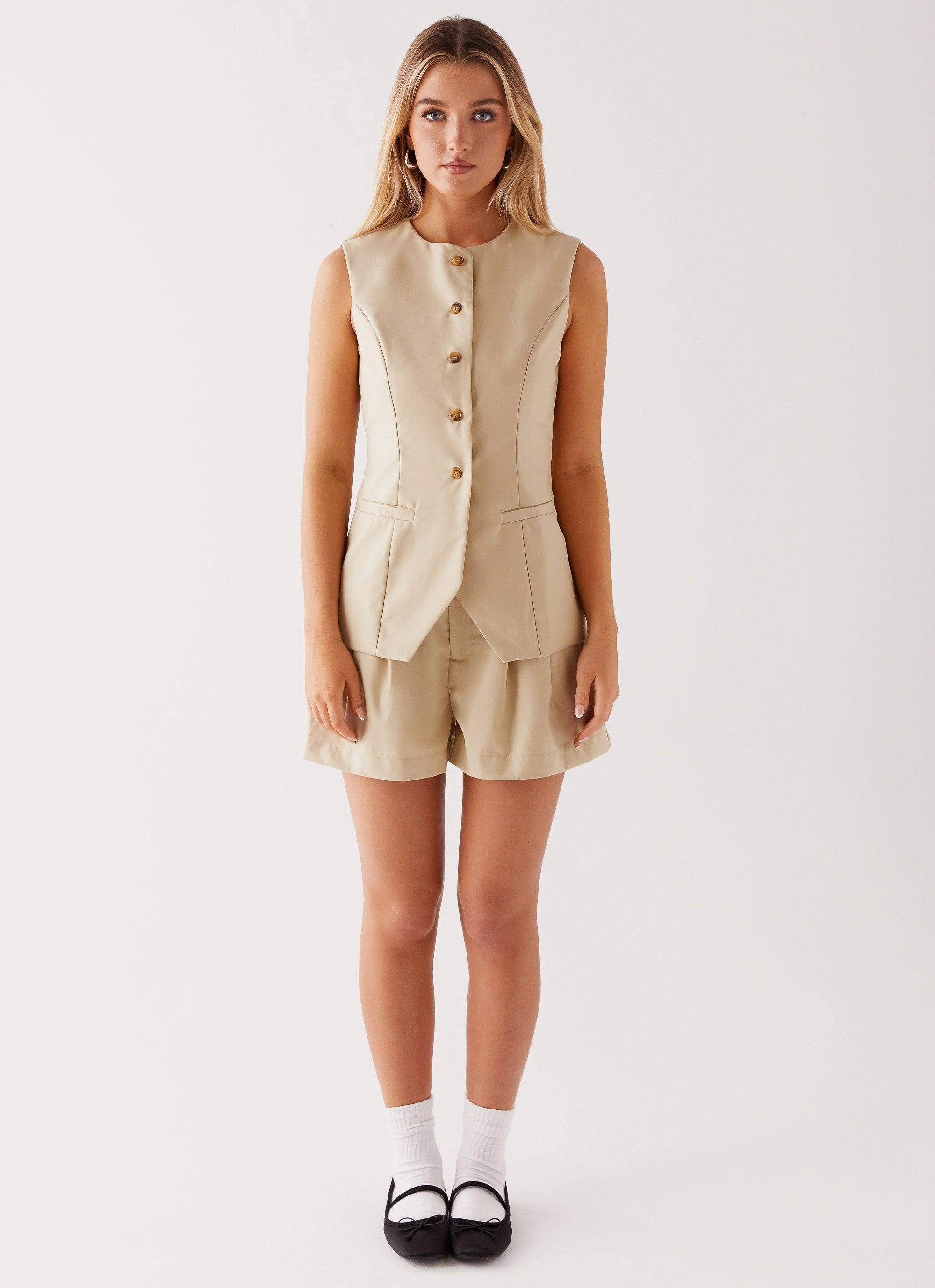 Back pockets Siena Style Tailored Shorts - Beige
