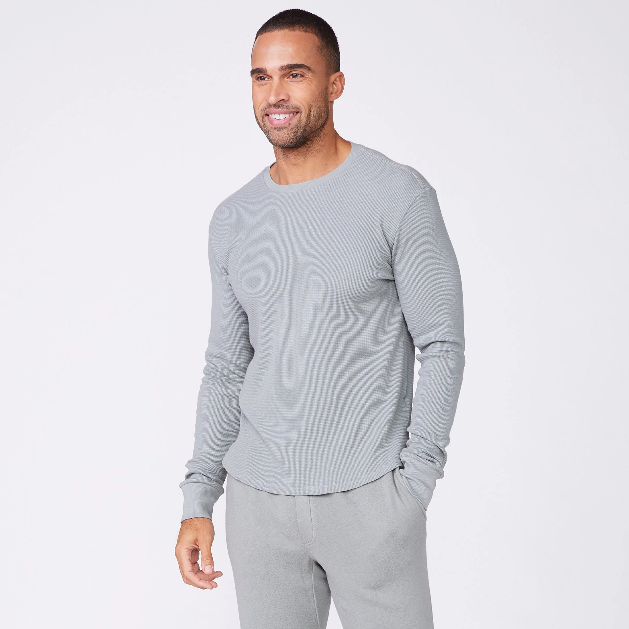 Thermal Long Sleeve Crew Interlock Stitching BreathableMeshPanel