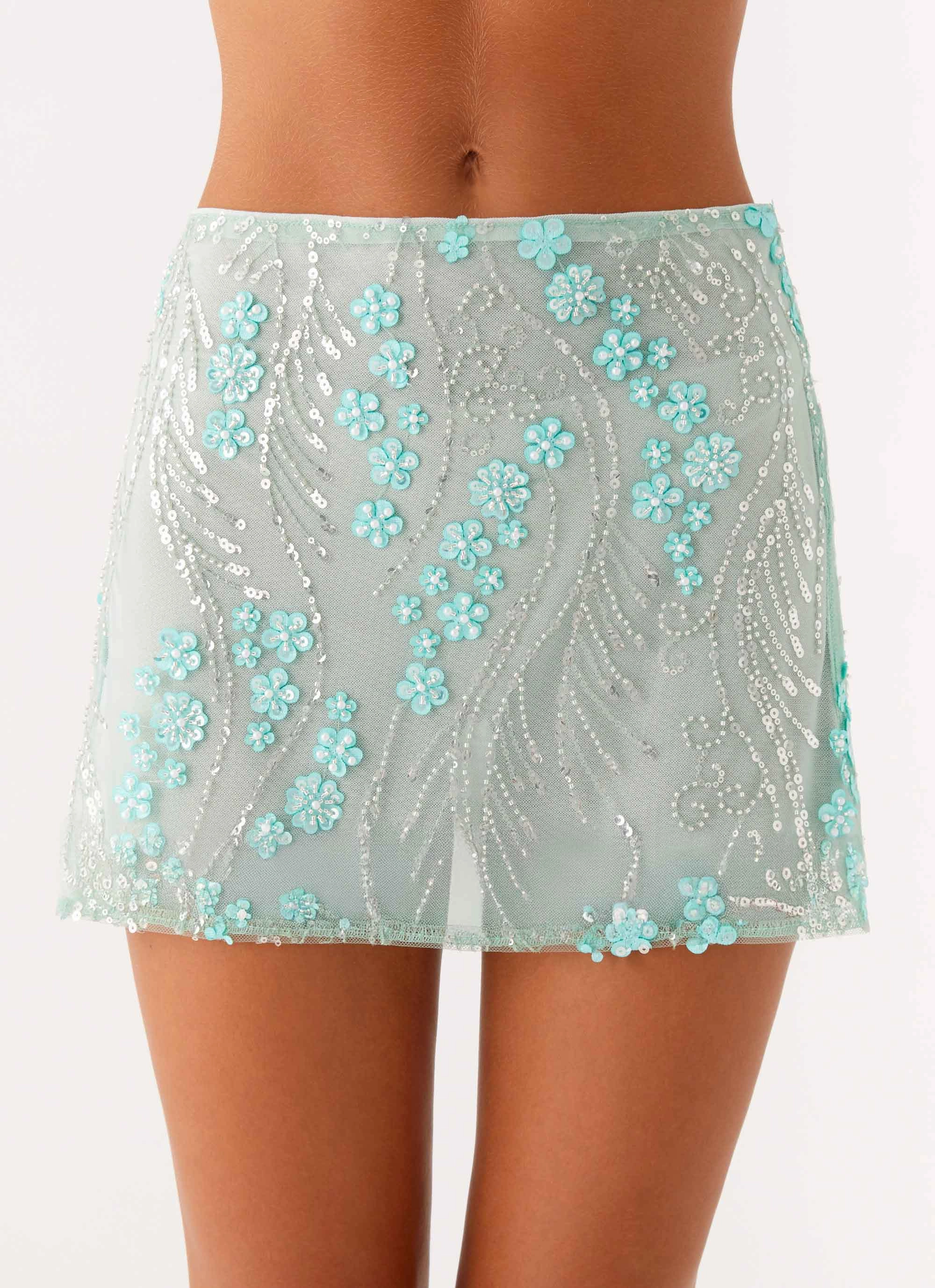Stretchable Fit Kandi Mini Skirt - Mint