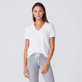 Relaxed Fit Engineering Textured Tri-Blend Relaxed V Neck Tee Textured Tri-Blend Relaxed V Neck Tee Sporty Blouse OdorResistant