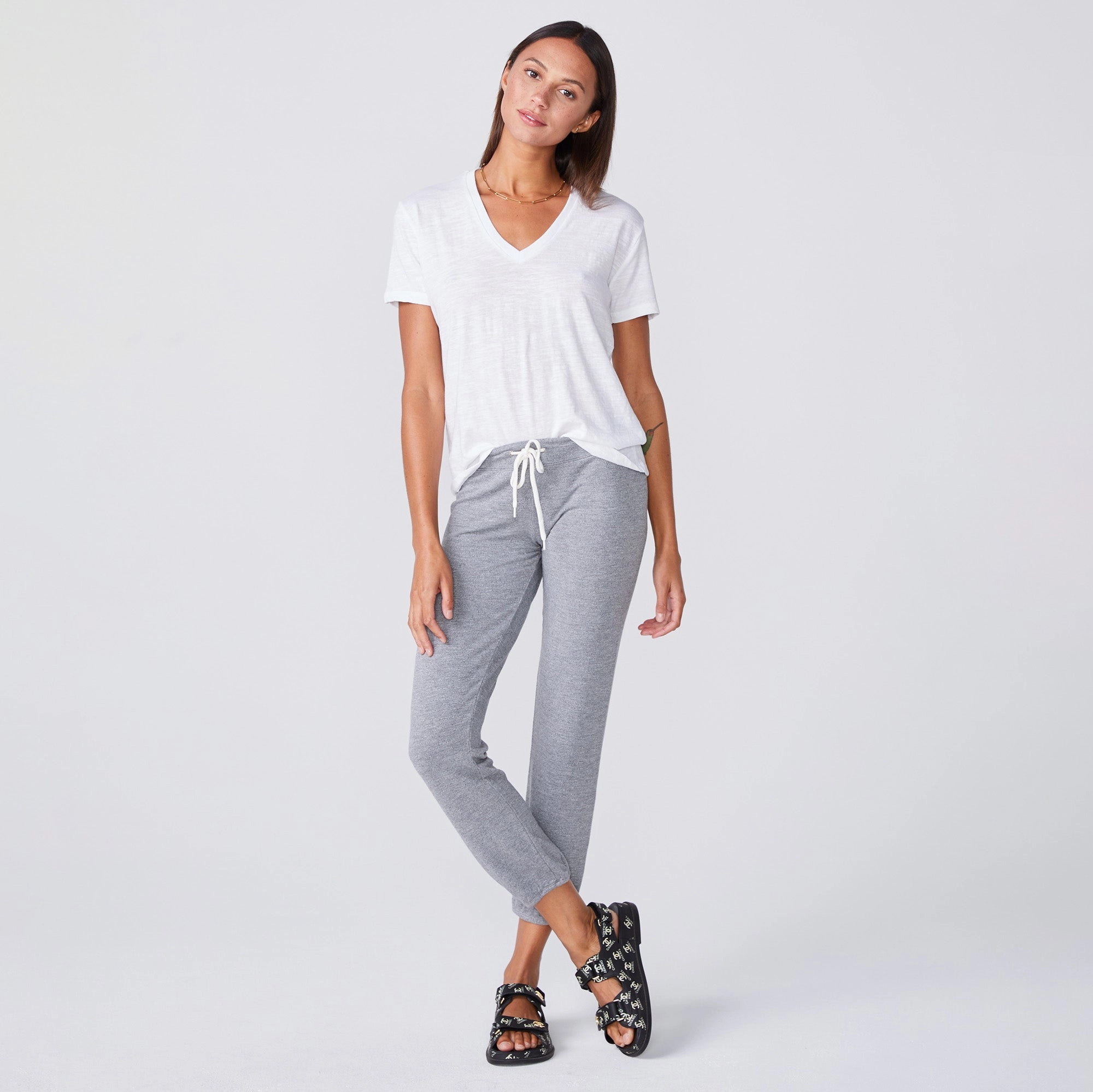 Textured Tri-Blend Relaxed V Neck Tee Office Wear SoftBrushed