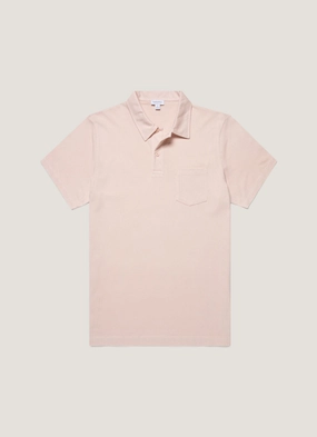 Relaxed Flex Men's Riviera Polo Shirt in Pastel Pink Business Meeting Men's Riviera Polo Shirt in Pastel Pink