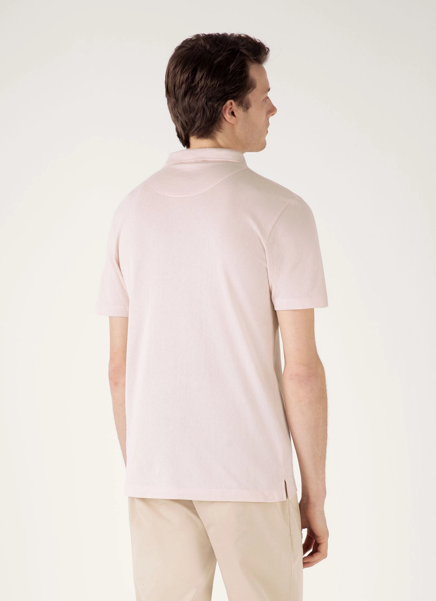 Men's Riviera Polo Shirt in Pastel Pink Casual Friday Hygroscopic Threads
