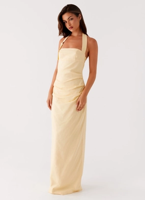 relaxed shape Rumour Has it Maxi Dress - Yellow Rumour Has it Maxi Dress - Yellow WaterRepellentCoating