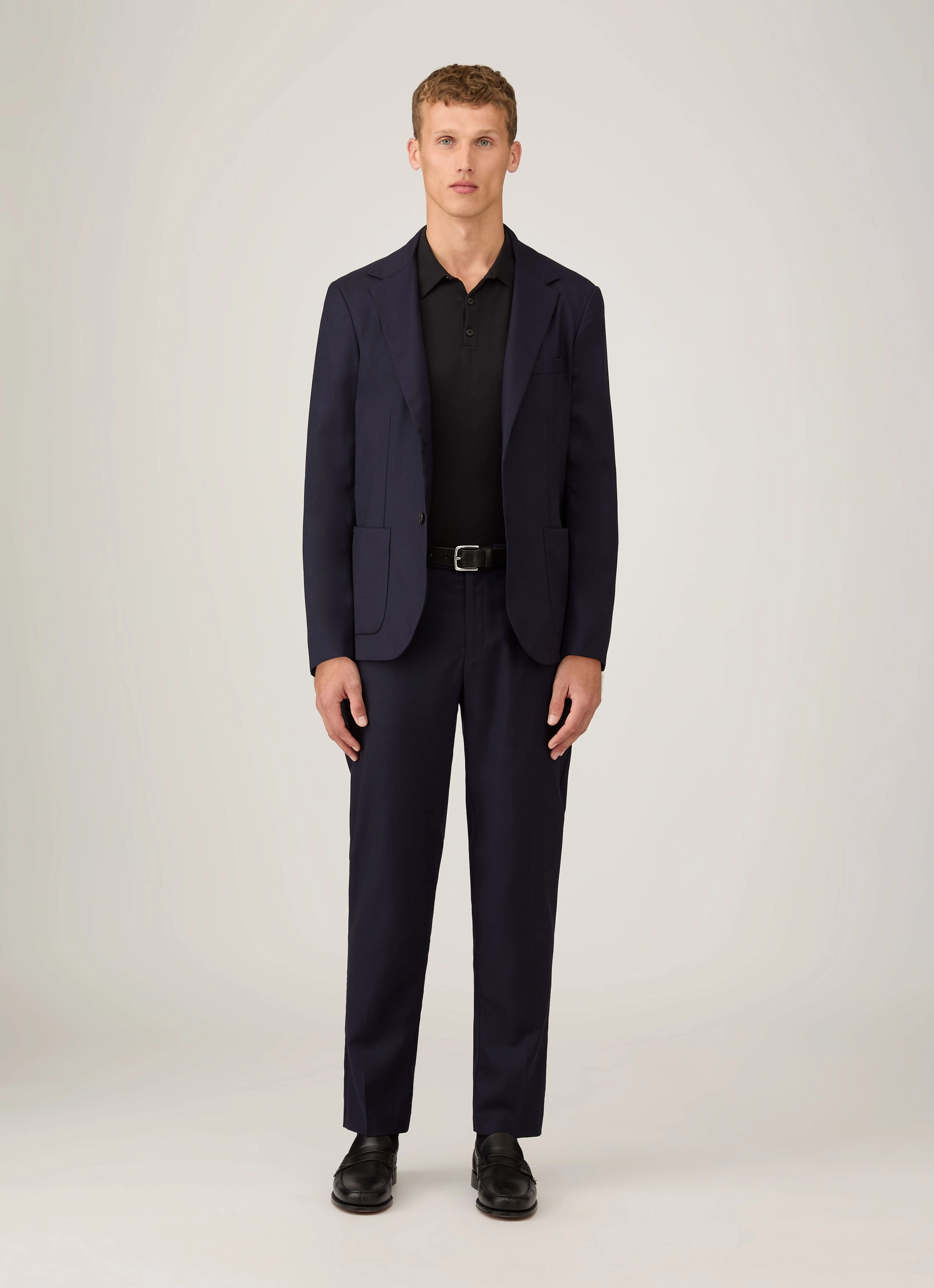 Men's Sea Island Cotton Knit Polo Shirt in Black Urban Comfort