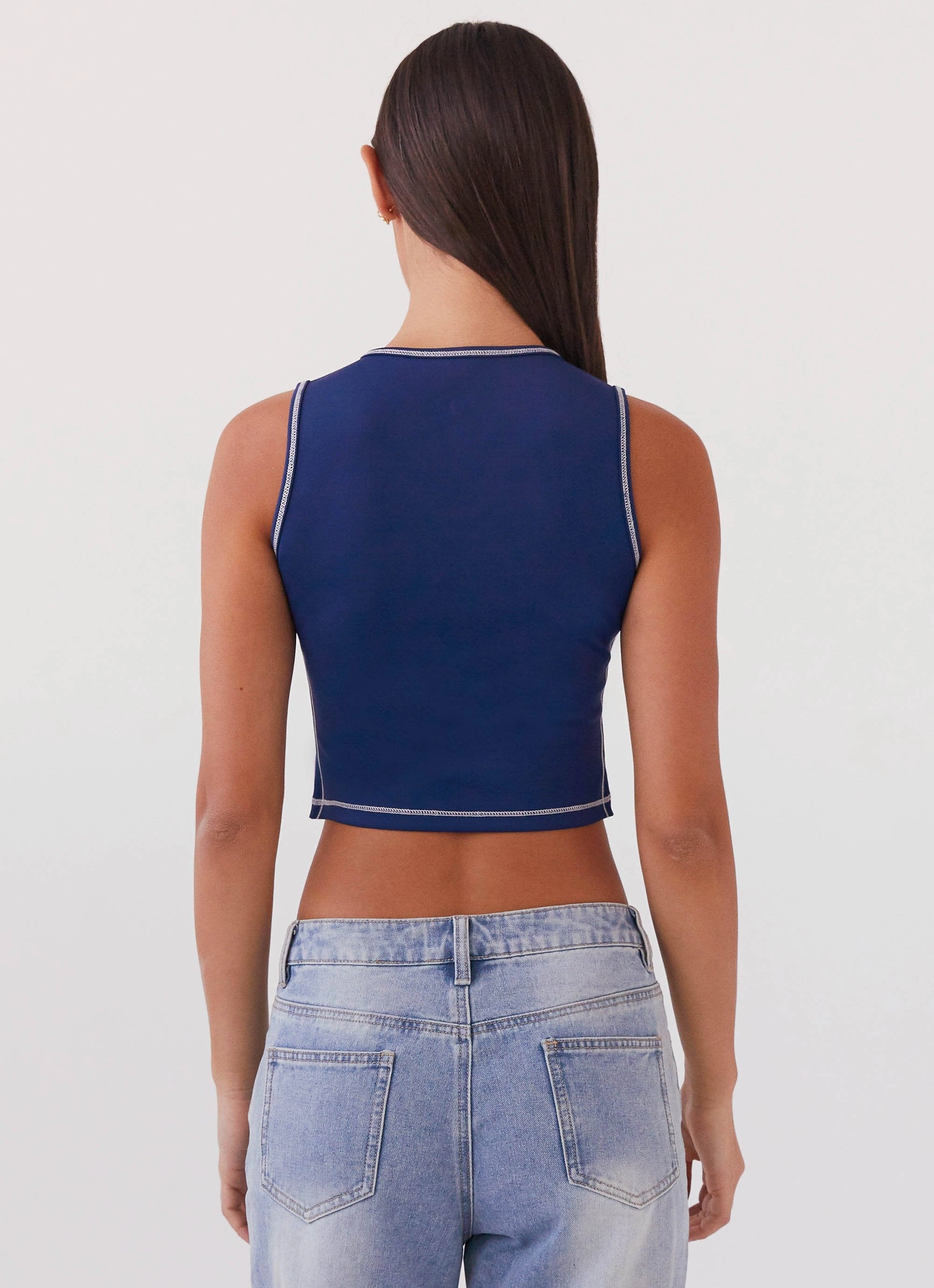 LayeredDurability Game Face Sleeveless Top - Space Blue