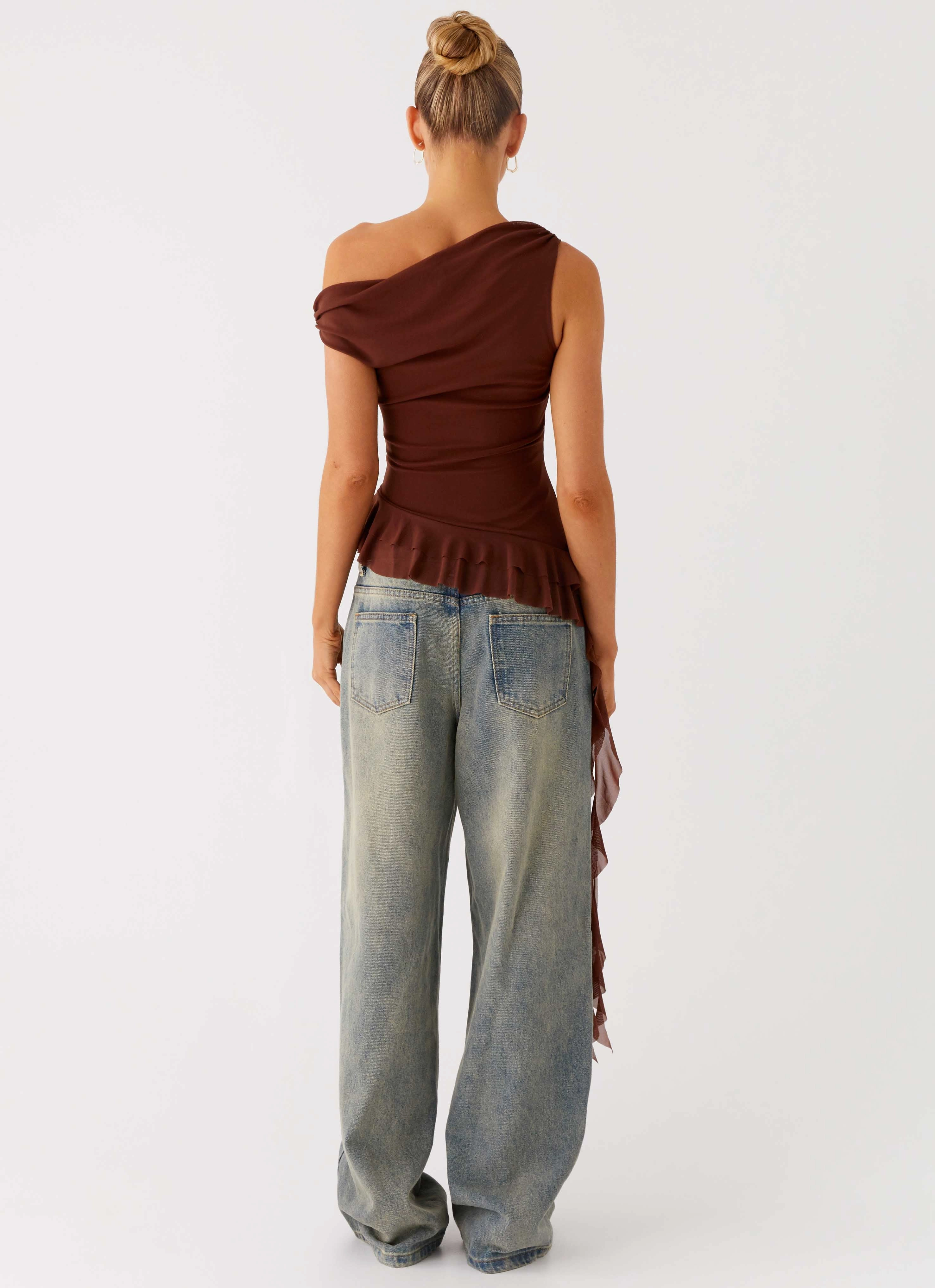 Mica Top - Chocolate Relaxed Dress Luxurious Feel