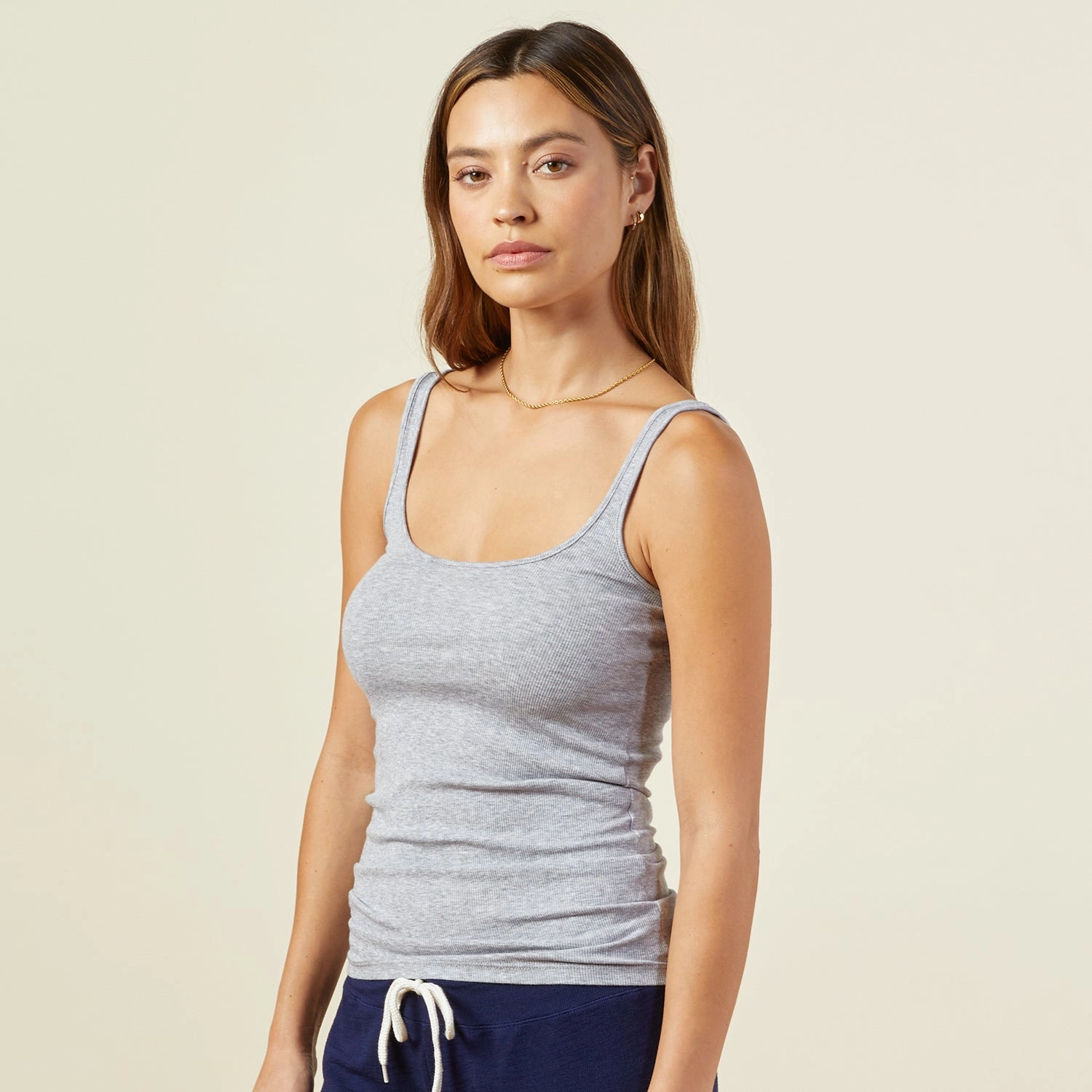 Supimafine Rib Scoop Neck Tank MidweightJersey StretchComfortDesign