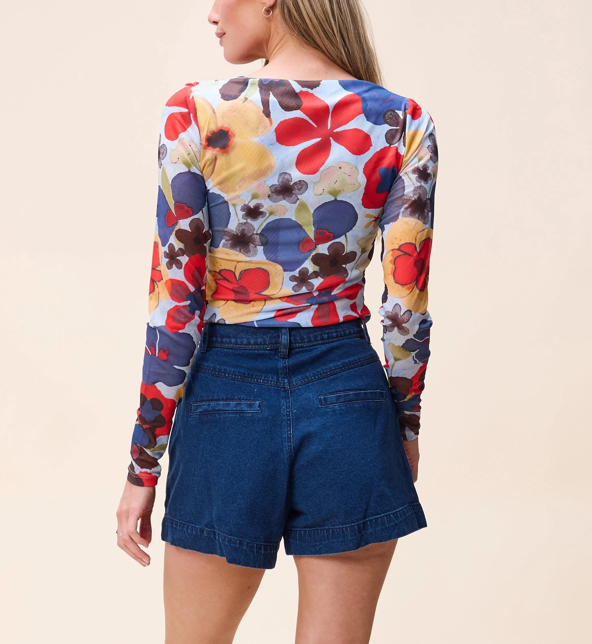 WrinkleFree Fabric Layered Shoulder Remy Top | Foraged Violets Heather