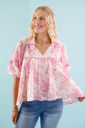 RESTOCK: Listen To the Wind Blouse-Pink DurableSeams HiddenZipper RESTOCK: Listen To the Wind Blouse-Pink