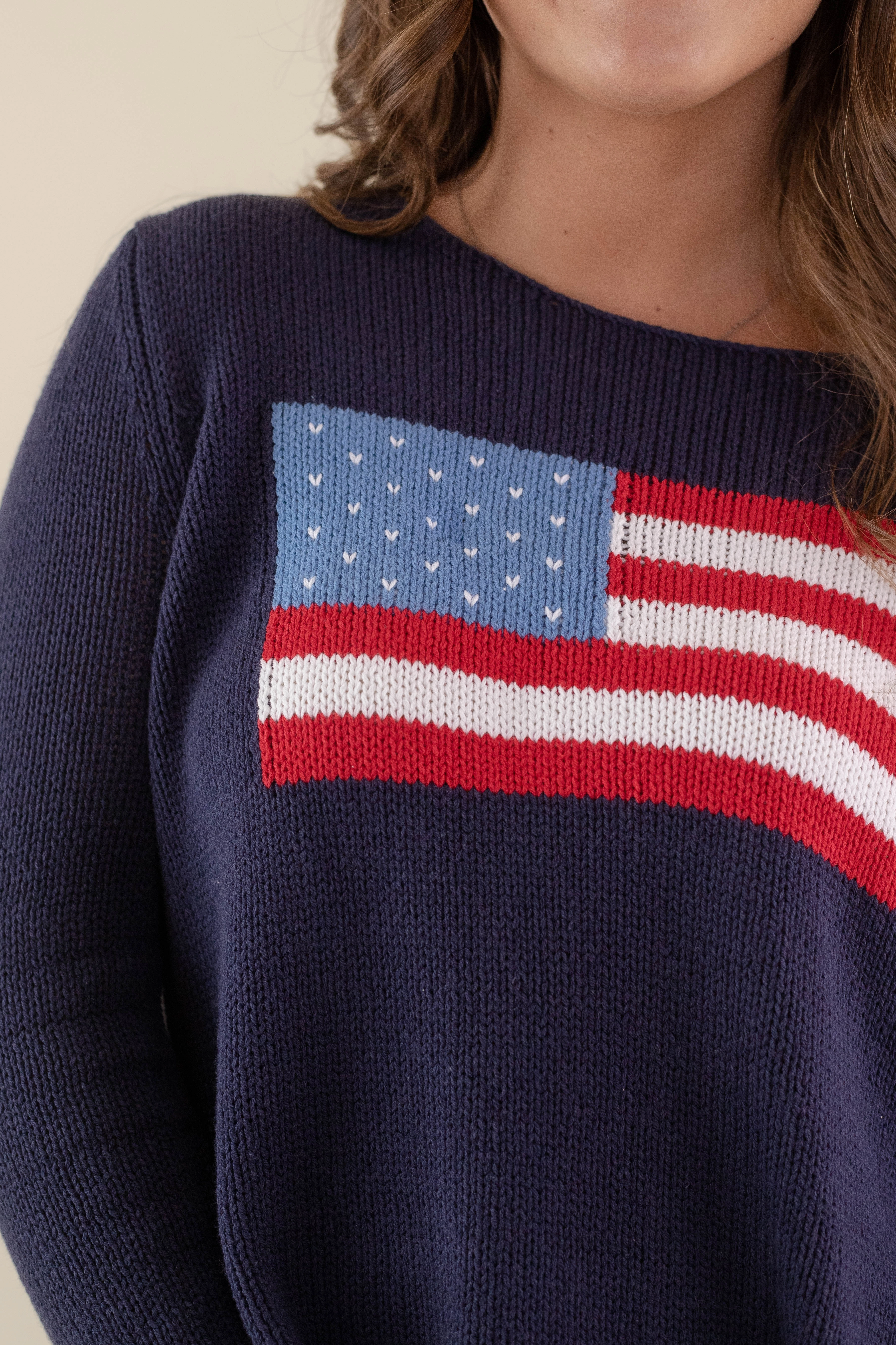 RESTOCK: Feeling Patriotic Sweater-Navy TemperatureRegulating Fabric SeamlessSidePanels