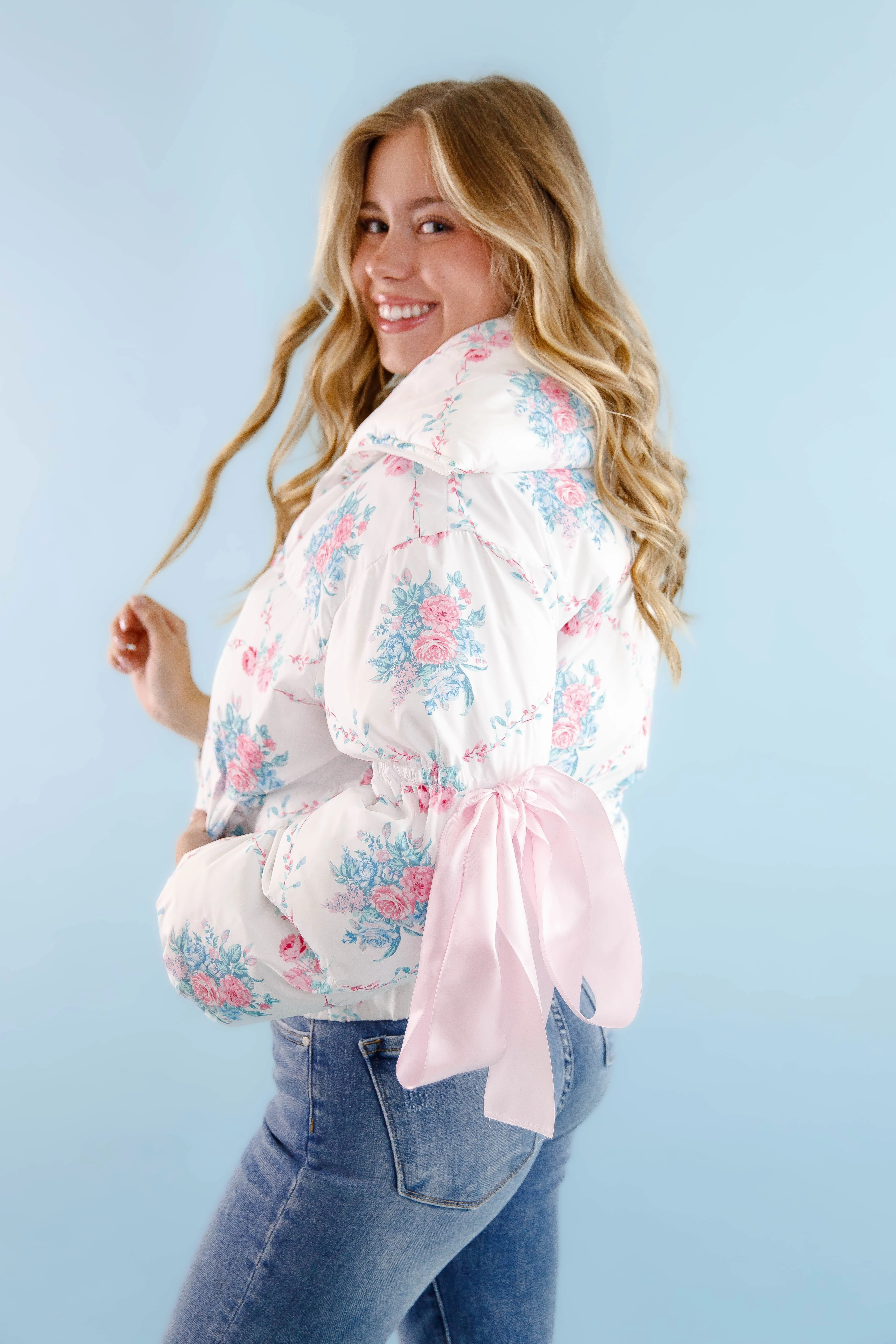 RESTOCK: Graceful Moments Puffer Jacket-White VentedBack Relaxed Design