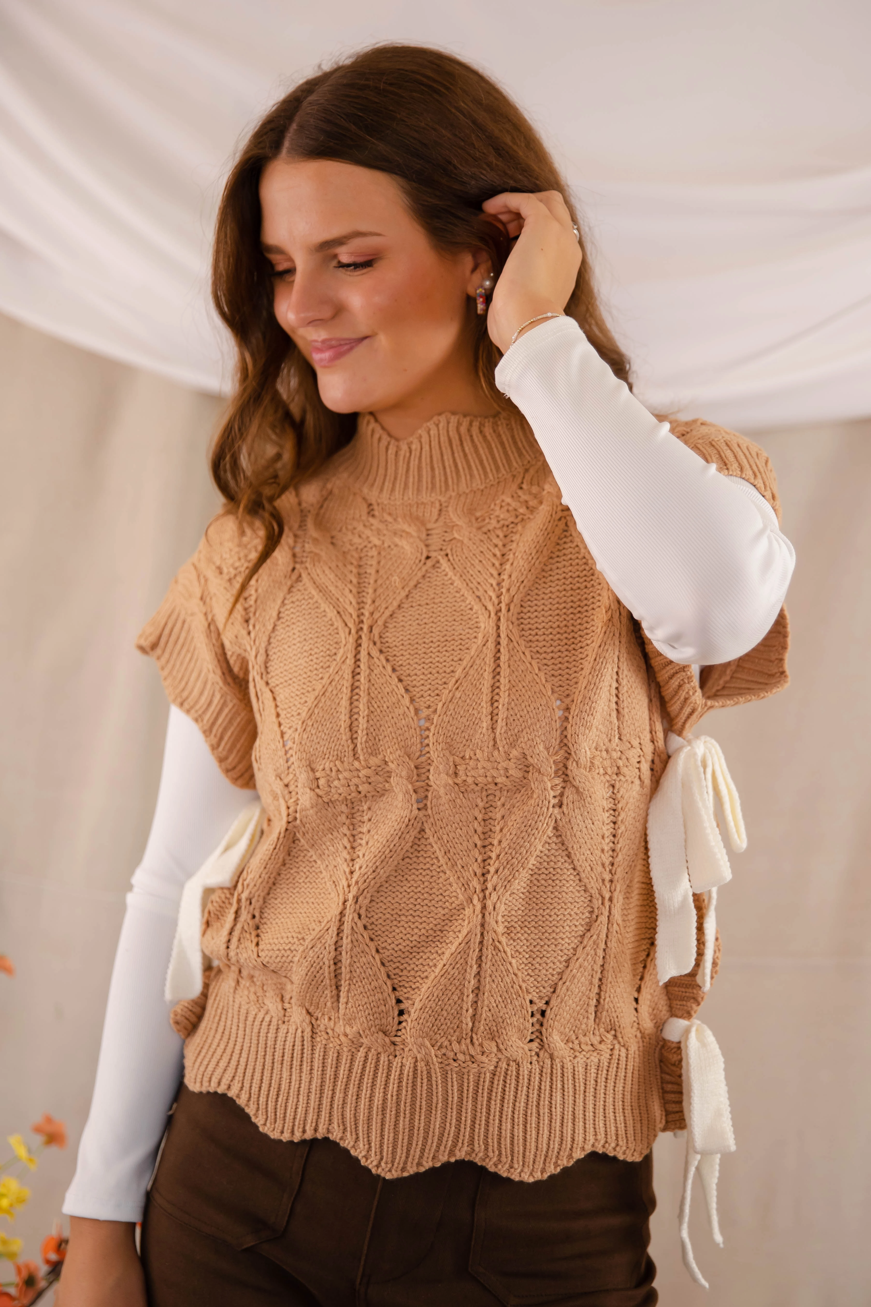 Durable Stitching RESTOCK: Please and Thank You Sweater Vest-Mocha