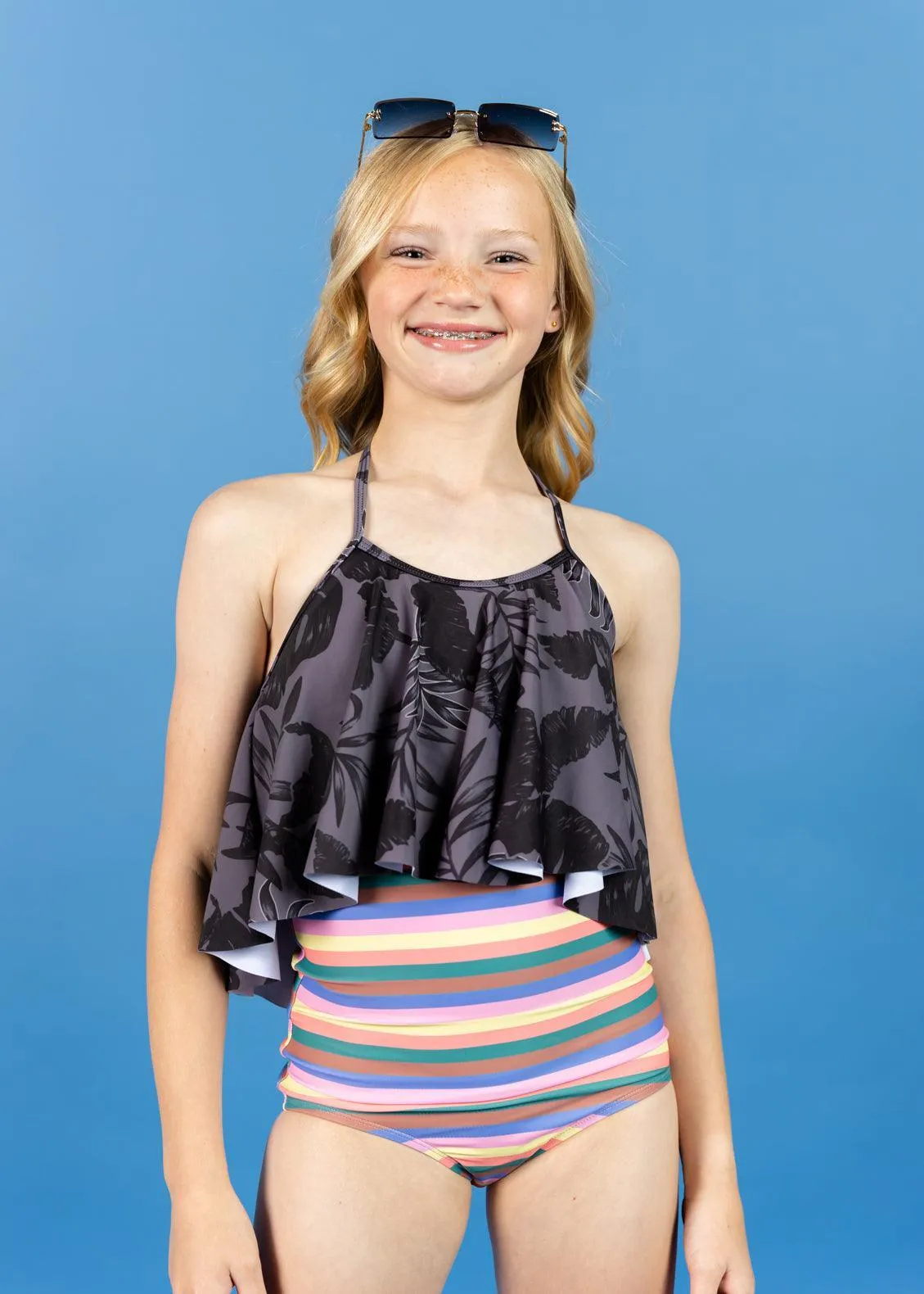 Retro Stripe | Youth High-Waisted Bottoms