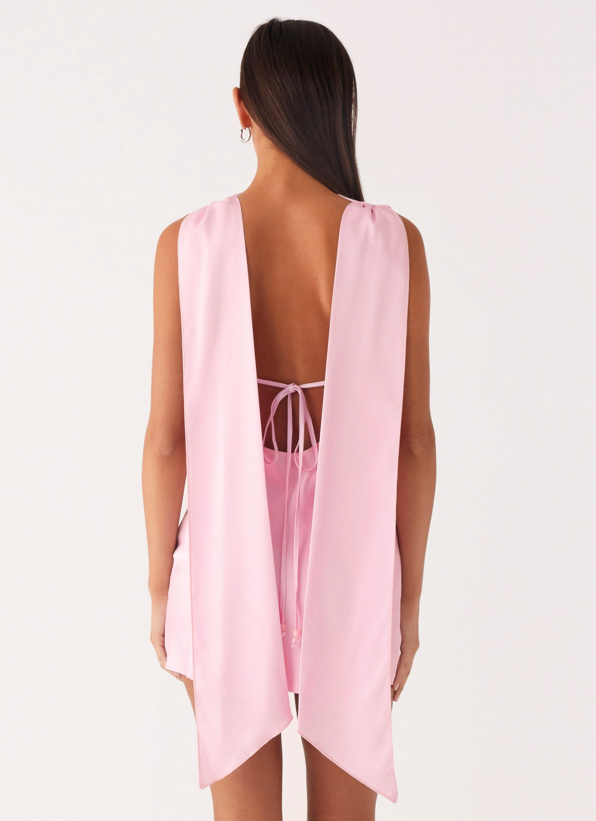 Retro Glam Cerina High Neck Mini Dress - Pink Modern Design Minimalist fashion