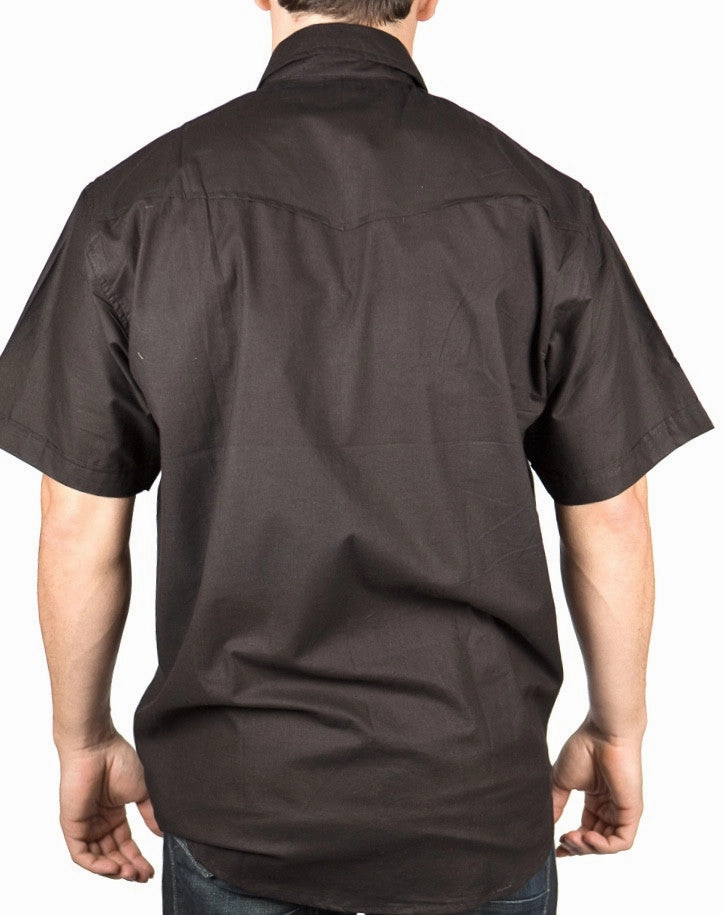 Retro Snap Shirt Wrinkle Resistant Treatment FlexibleNeckline