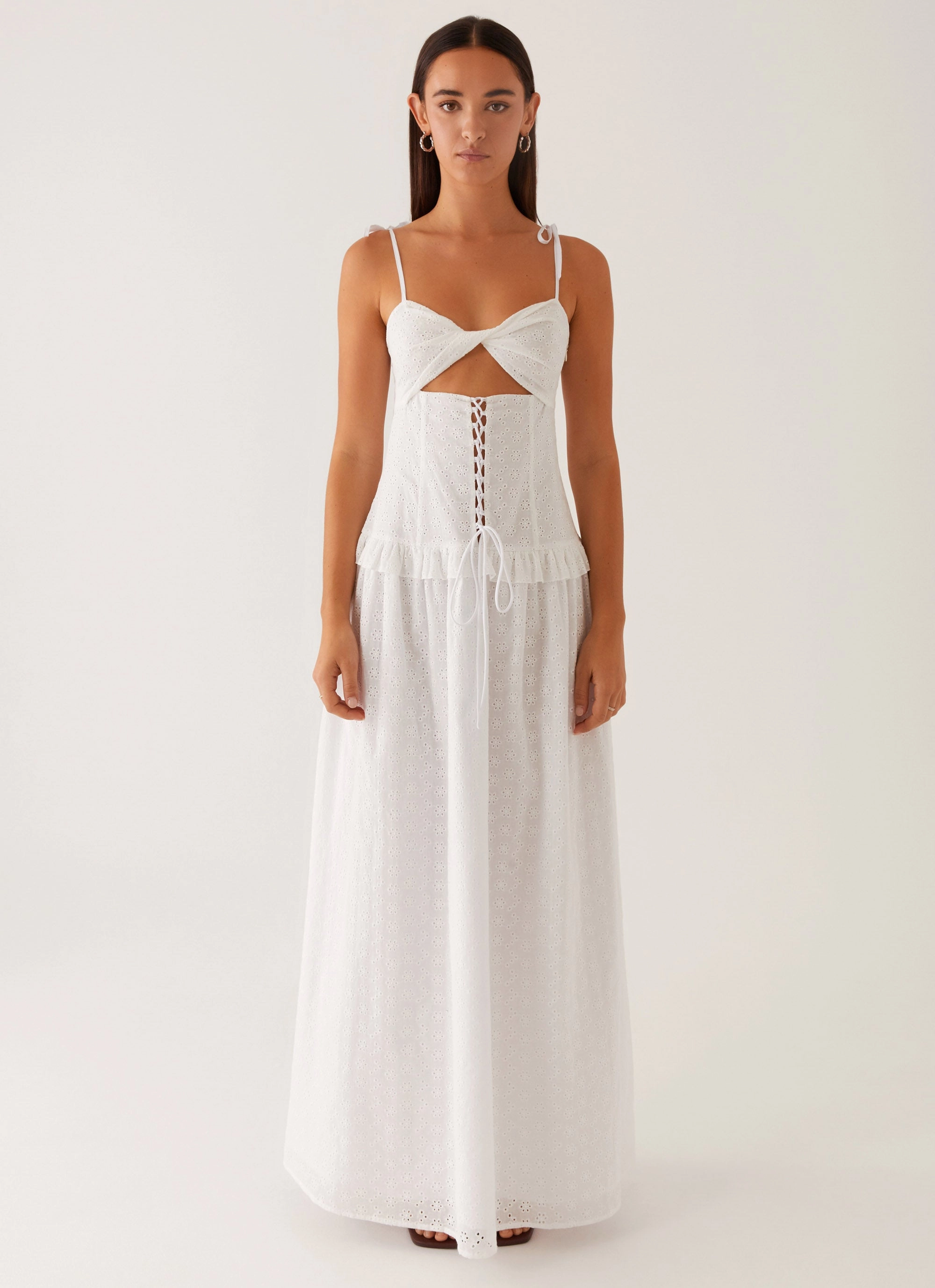 Trendy Piece Mood Edge Reveria Twist Maxi Dress - Ivory