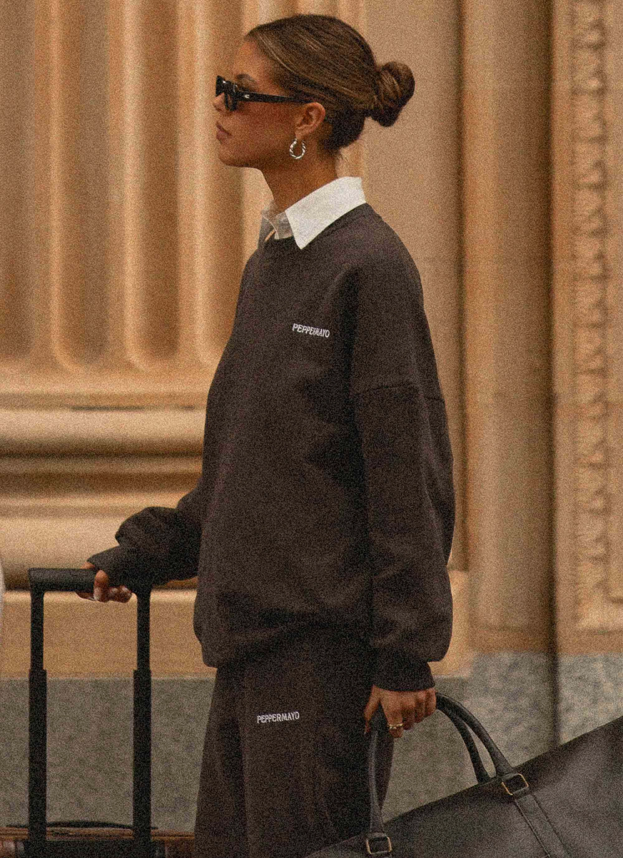 Signature Oversized Sweatshirt - Charcoal windy days