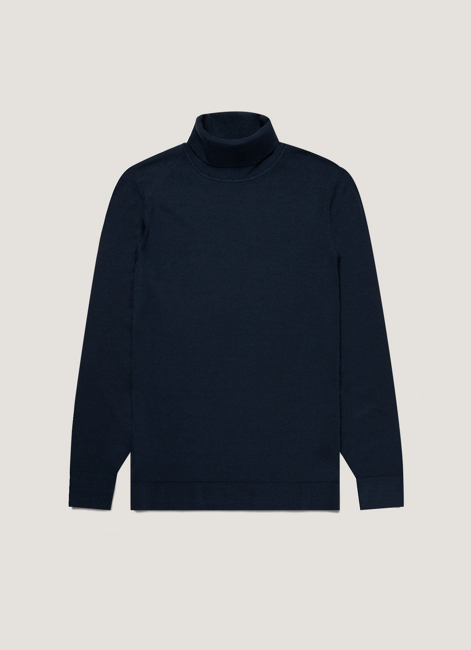 Men's Extra-Fine Merino Roll Neck in Light Navy Basic Layer