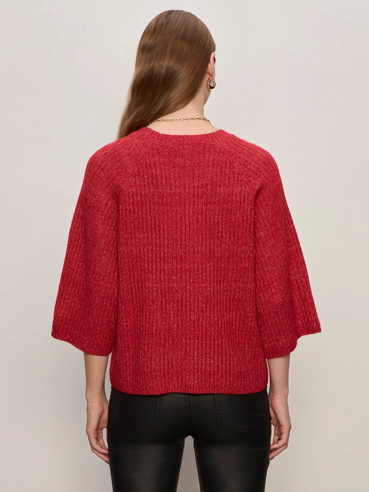 Under Layer Ribbed Sweater Tee Cherry Lacquer