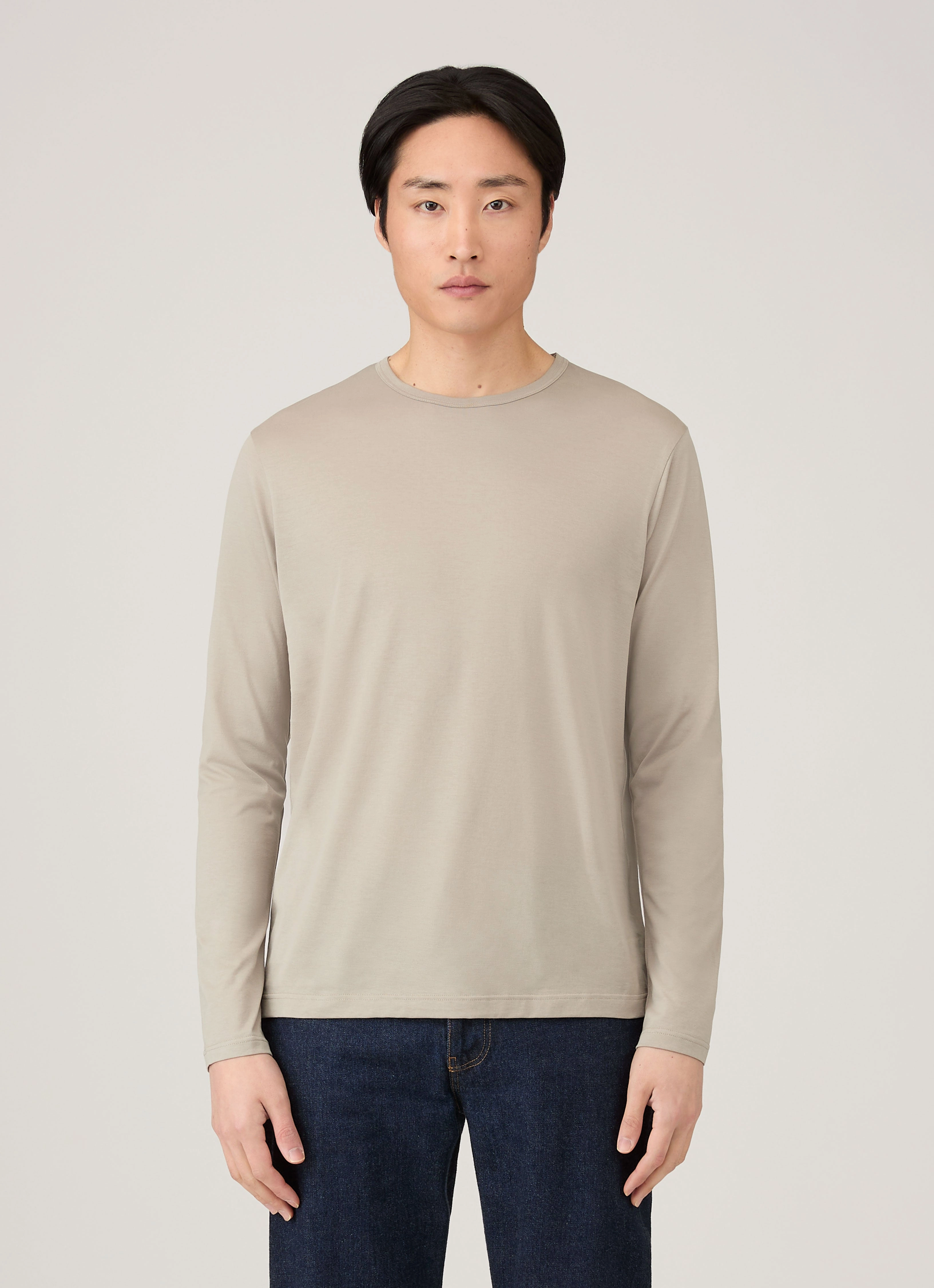 Men's Long Sleeve Classic T-shirt in Fog Eco-friendly