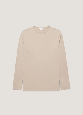 RibbedCuffs Men's Long Sleeve Classic T-shirt in Fog Men's Long Sleeve Classic T-shirt in Fog Stretch Waist