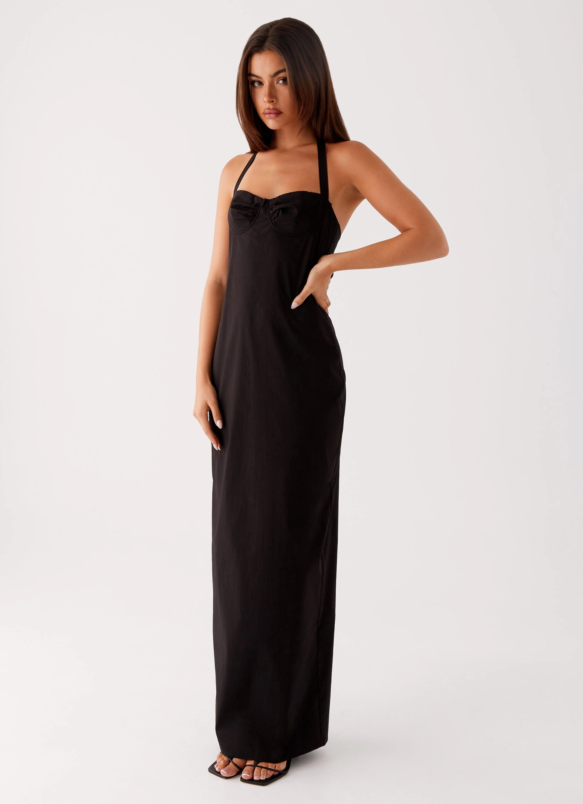 Cheryl Maxi Dress - Black Sophisticated Cut Easy-Storage
