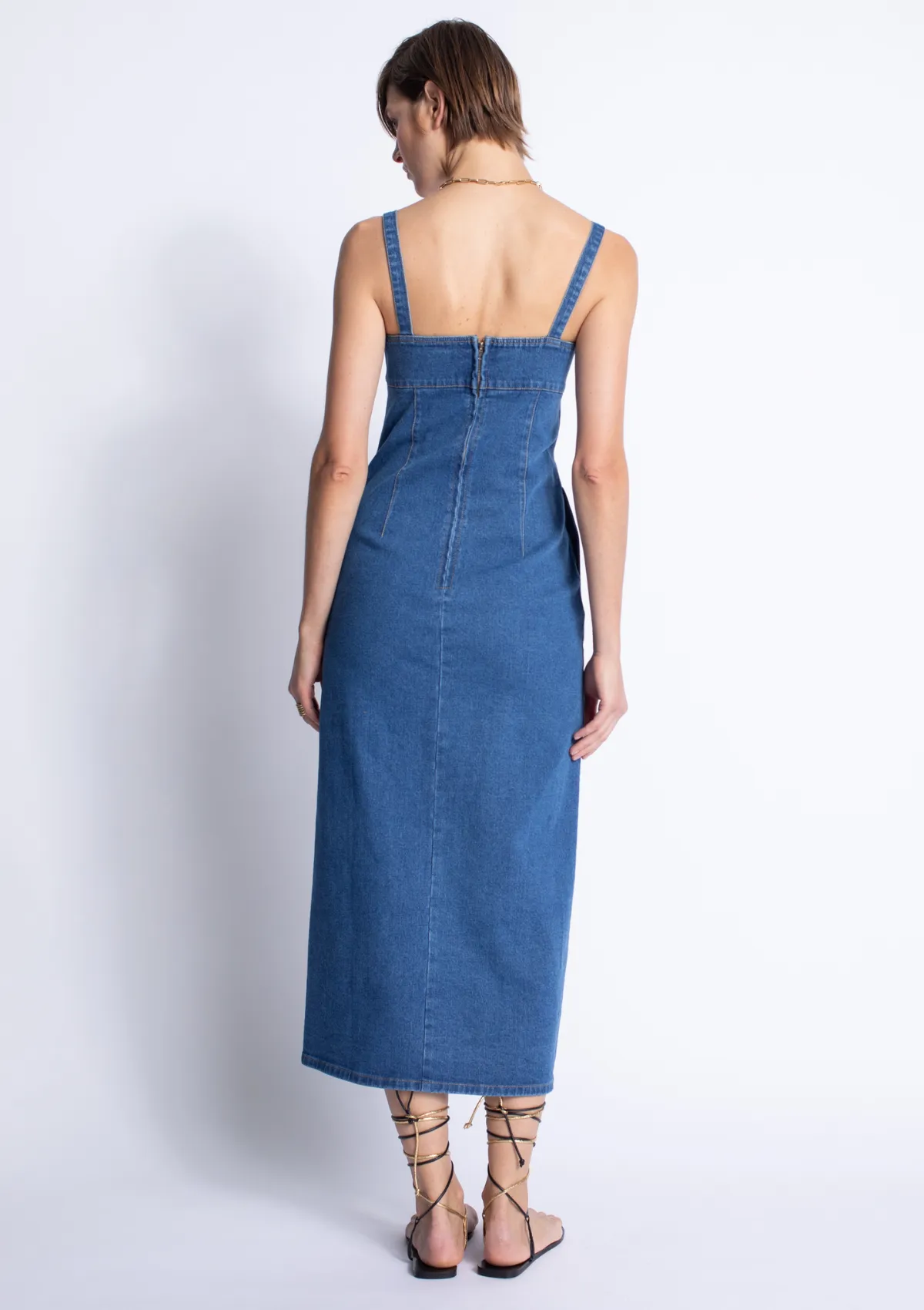 Rio Denim Midi Dress Casual Style Wear